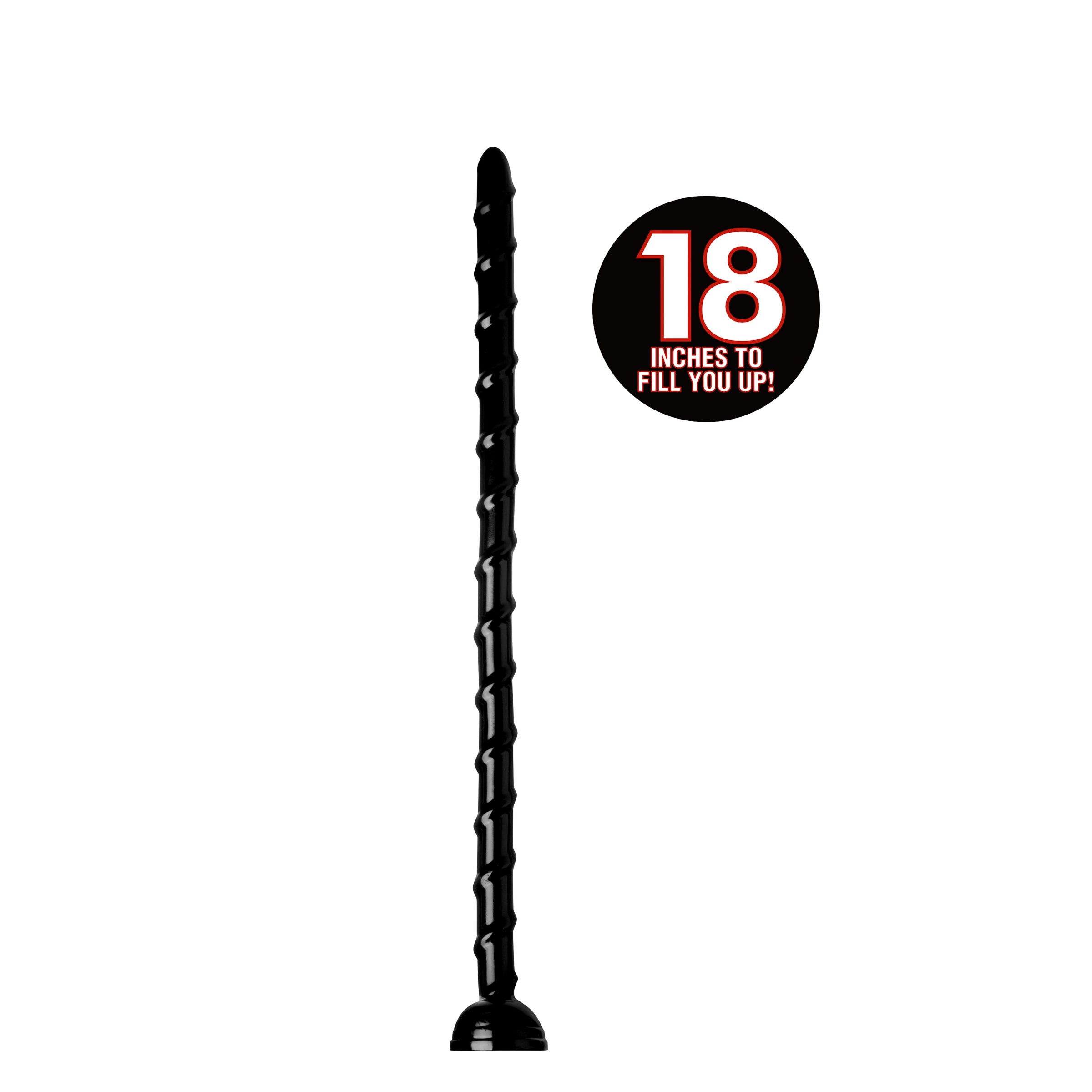 Hosed Hosed 18 Inch Swirl Thin Anal Snake Black