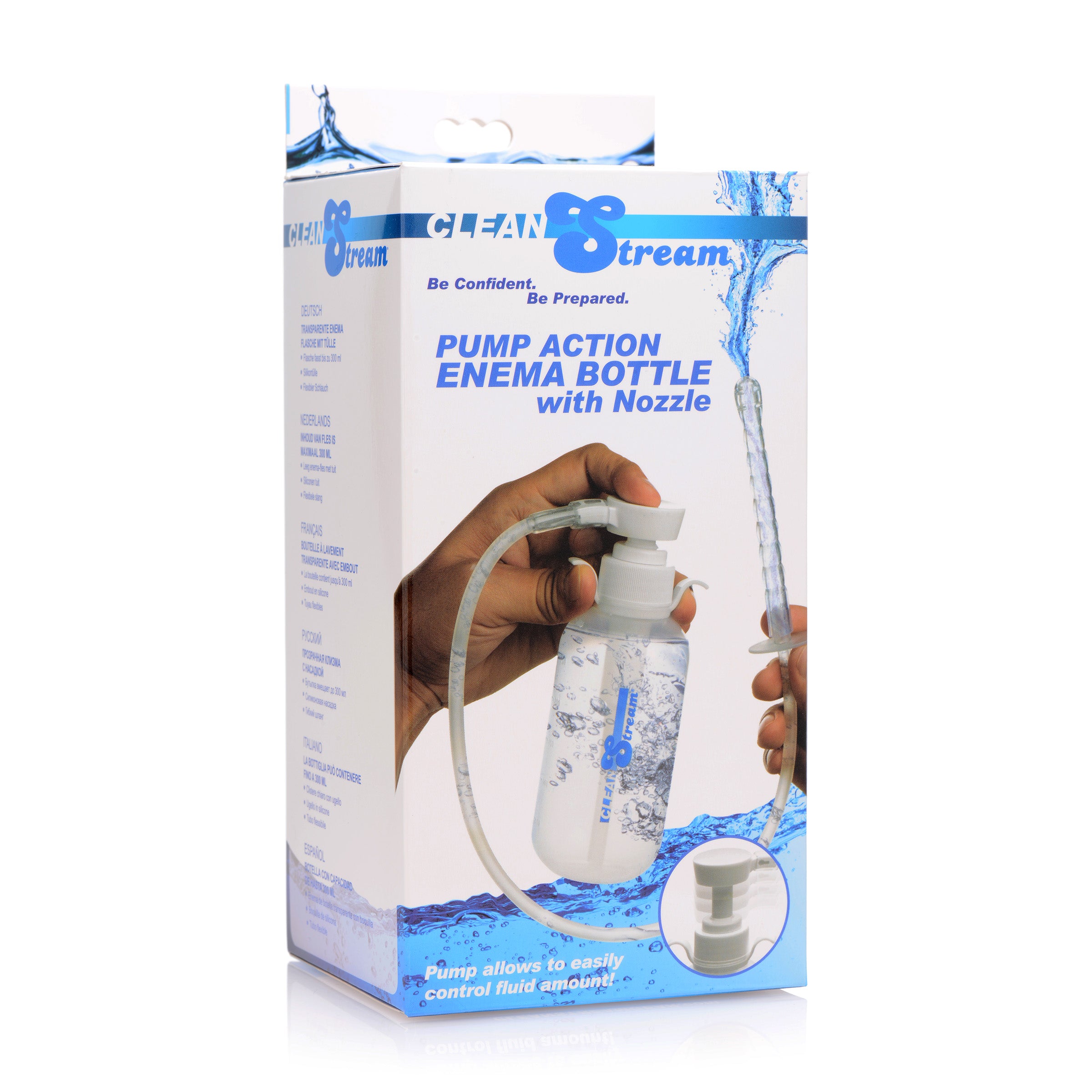 CleanStream Pump Action Enema Bottle with Nozzle Clear