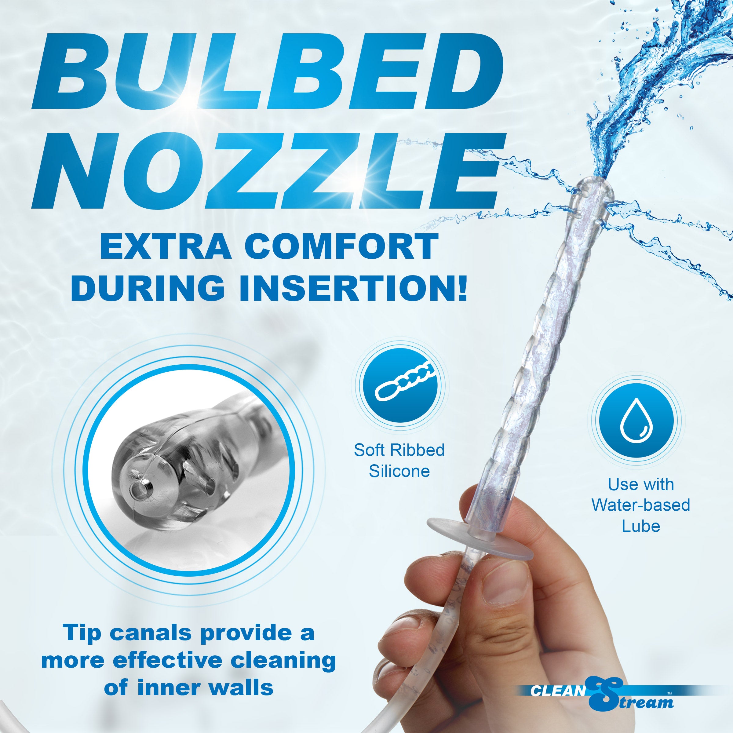 CleanStream Pump Action Enema Bottle with Nozzle Clear