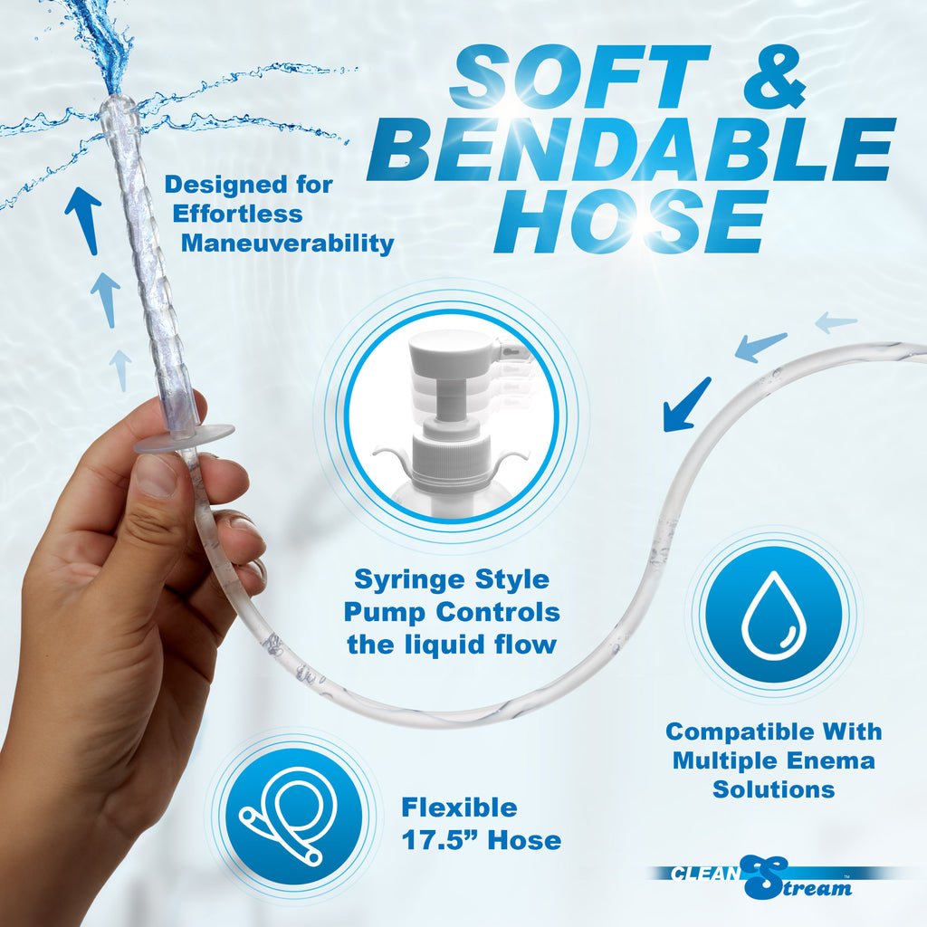 CleanStream Pump Action Enema Bottle with Nozzle Clear