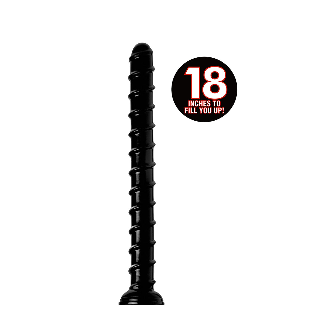 Hosed Hosed 18 Inch Swirl Thick Anal Snake Black