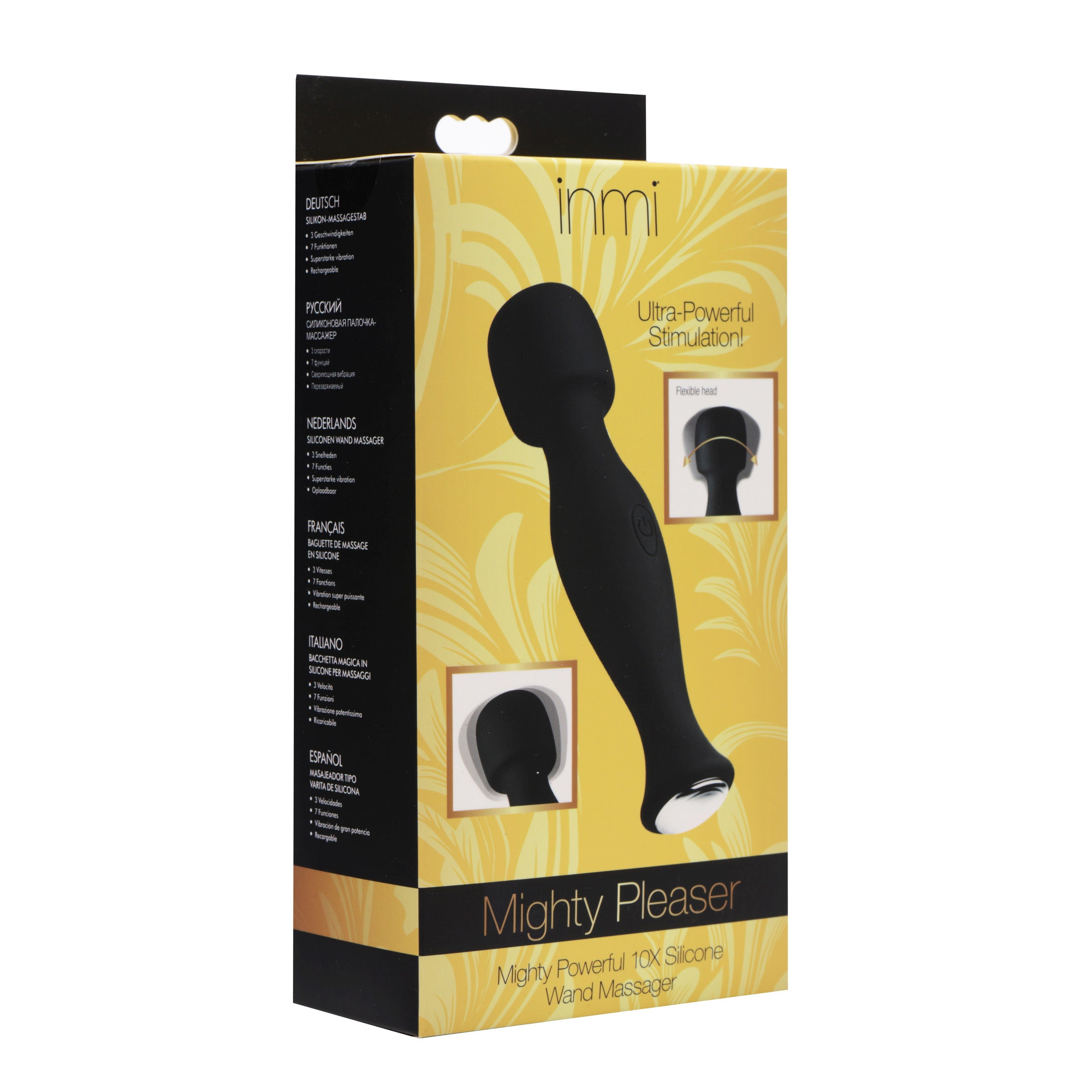 Inmi Mighty Pleaser Powerful 10x Silicone Wand Massager Black