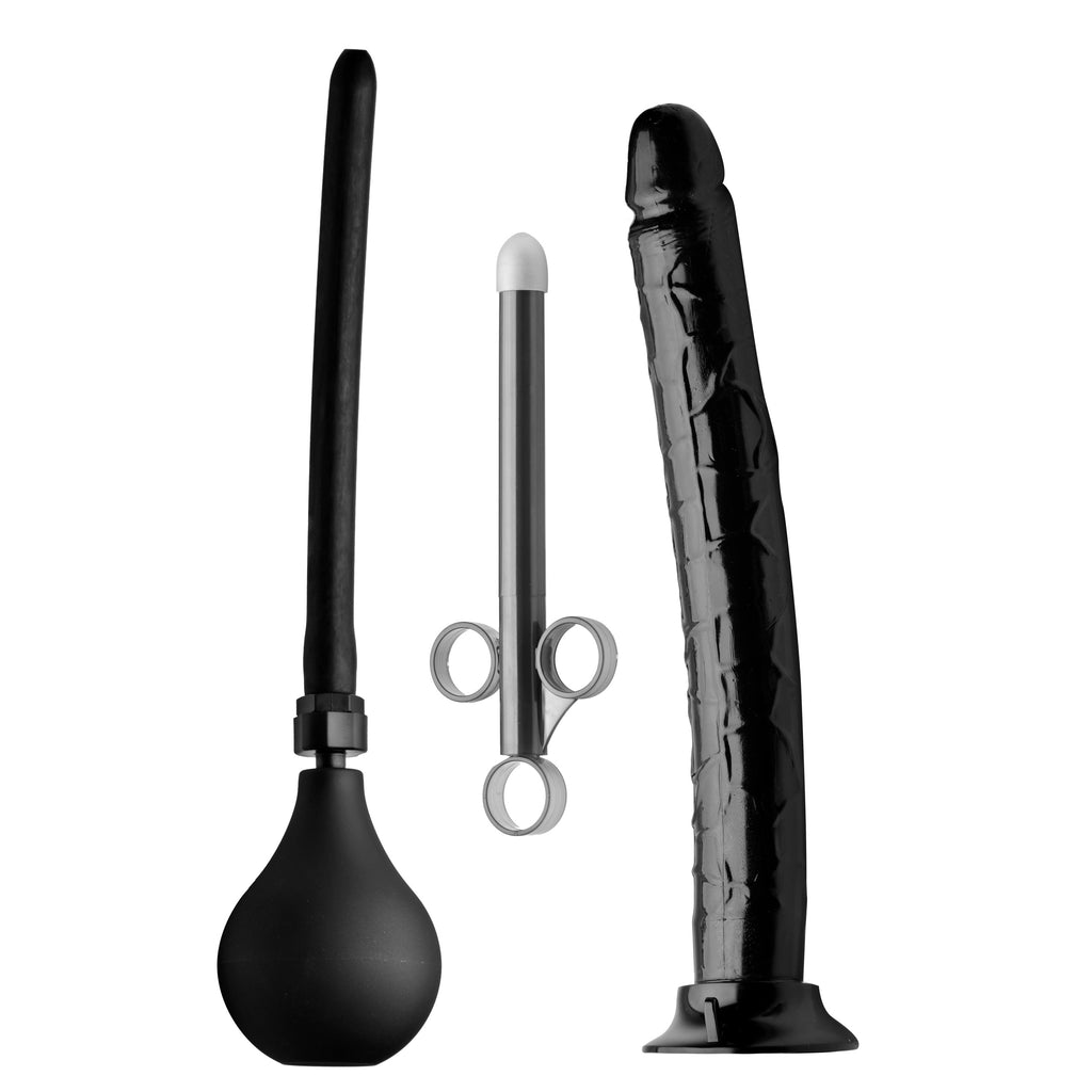 CleanStream Go Deep Anal Cleansing Kit with Huge Dildo Black
