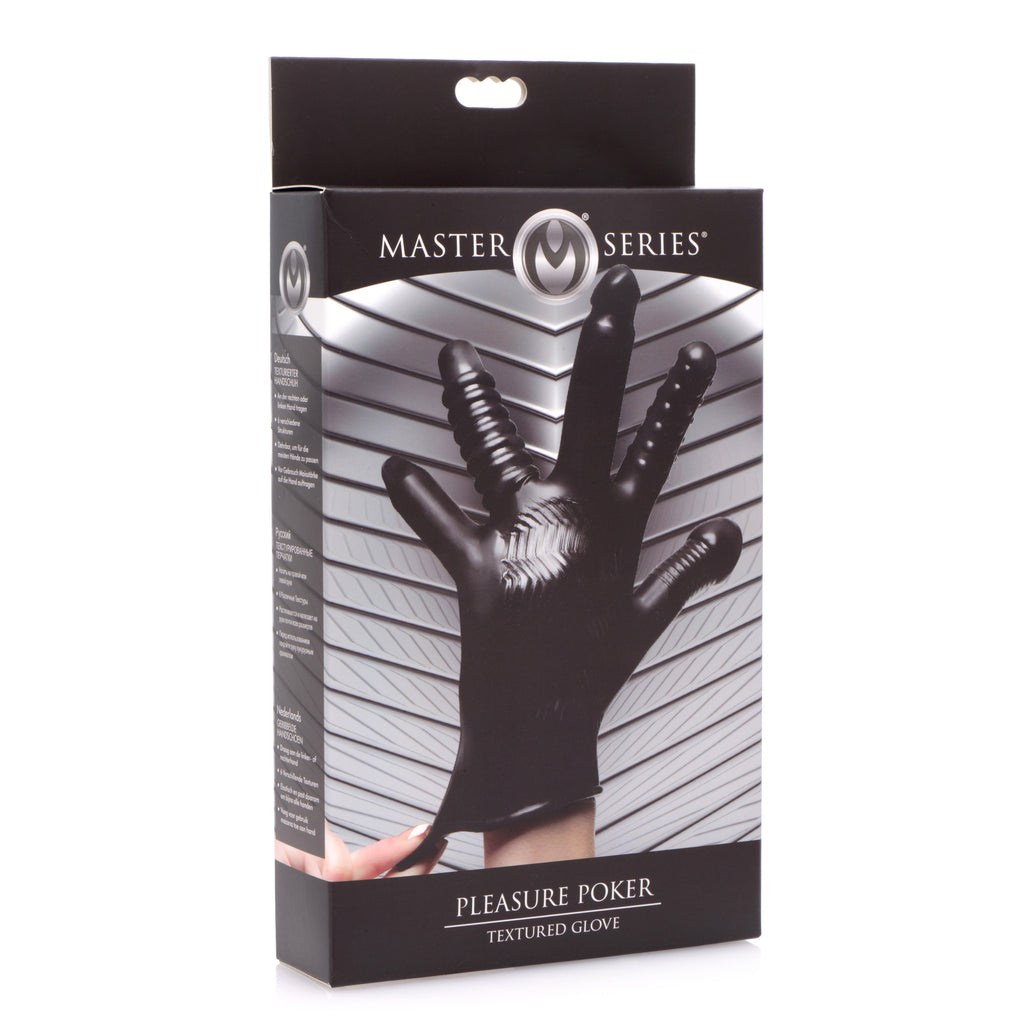 Master Series Pleasure Poker Textured Glove Black