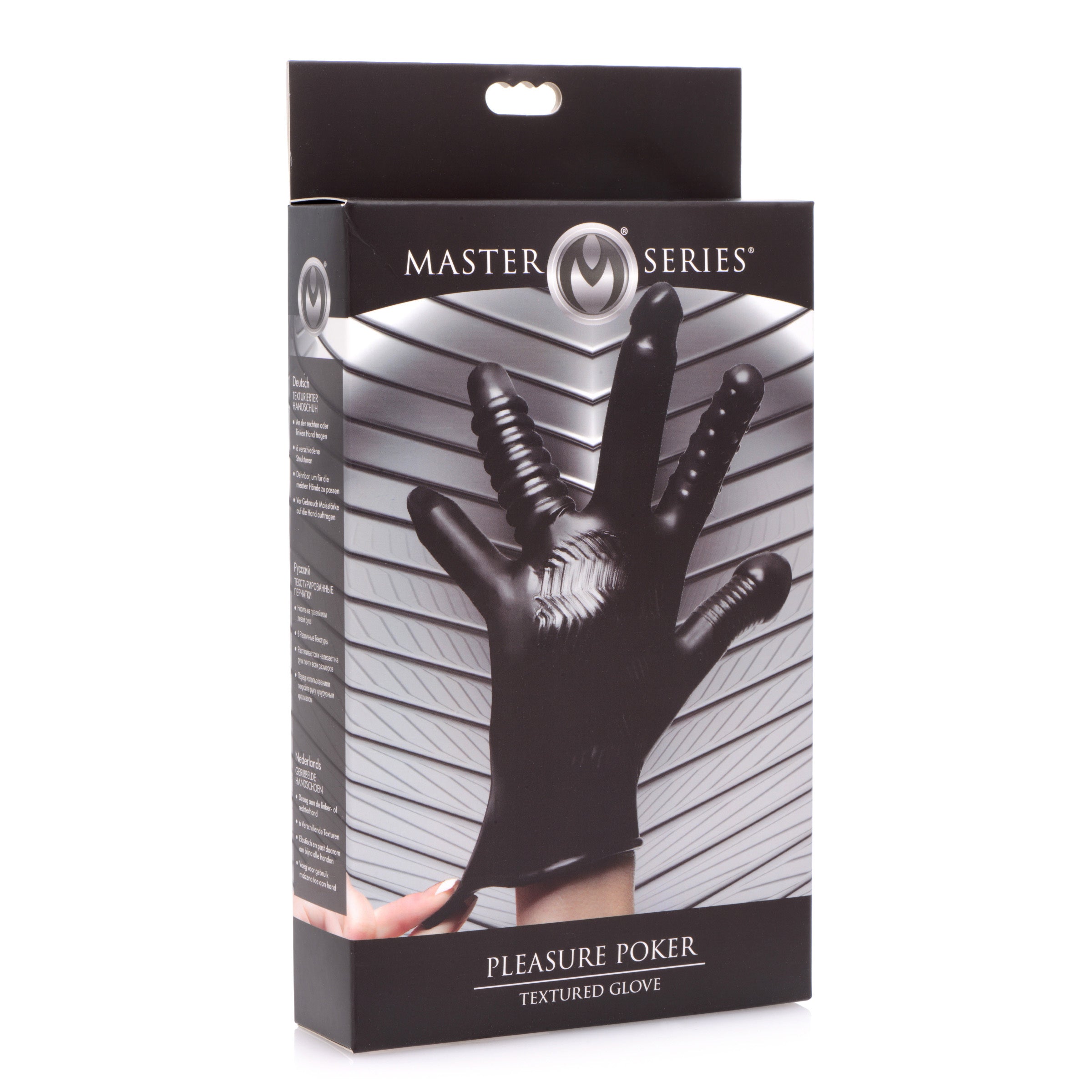 Master Series Pleasure Poker Textured Glove Black