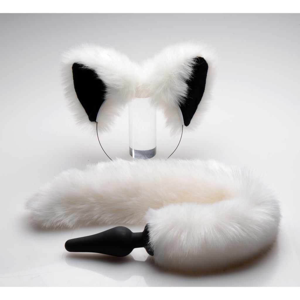 Tailz White Fox Tail Anal Plug and Ears Set White