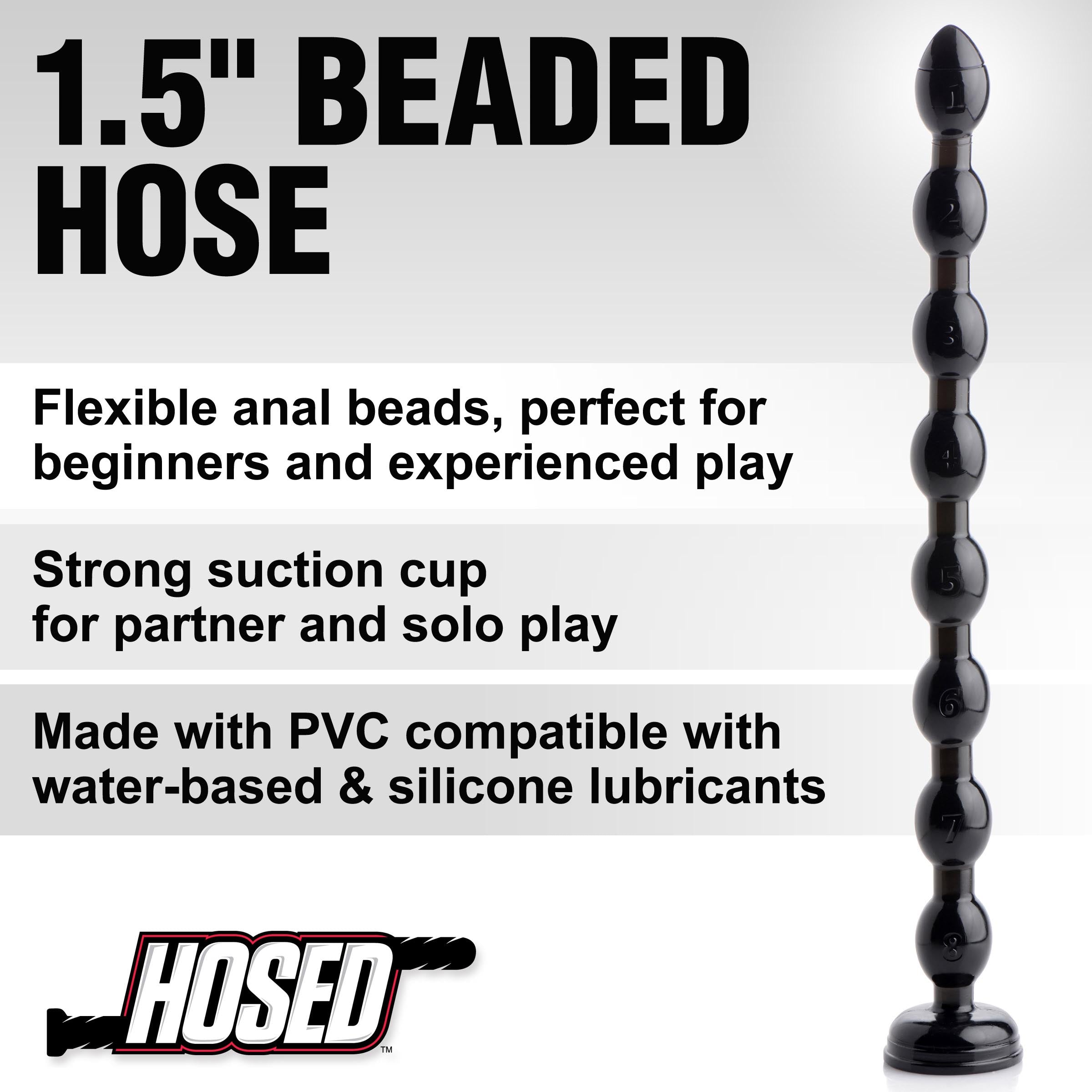 Hosed Hosed 19 Inch Beaded Anal Snake Black