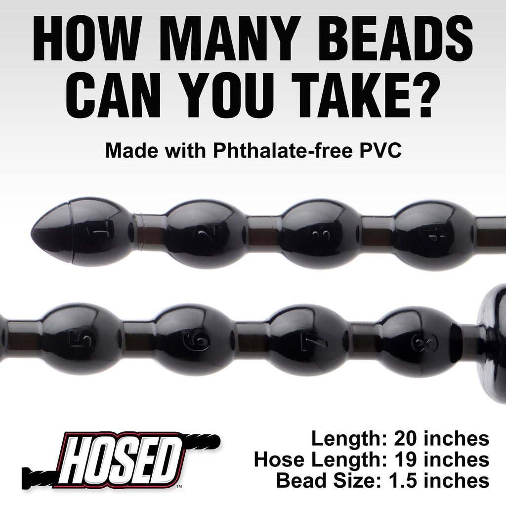 Hosed Hosed 19 Inch Beaded Anal Snake Black