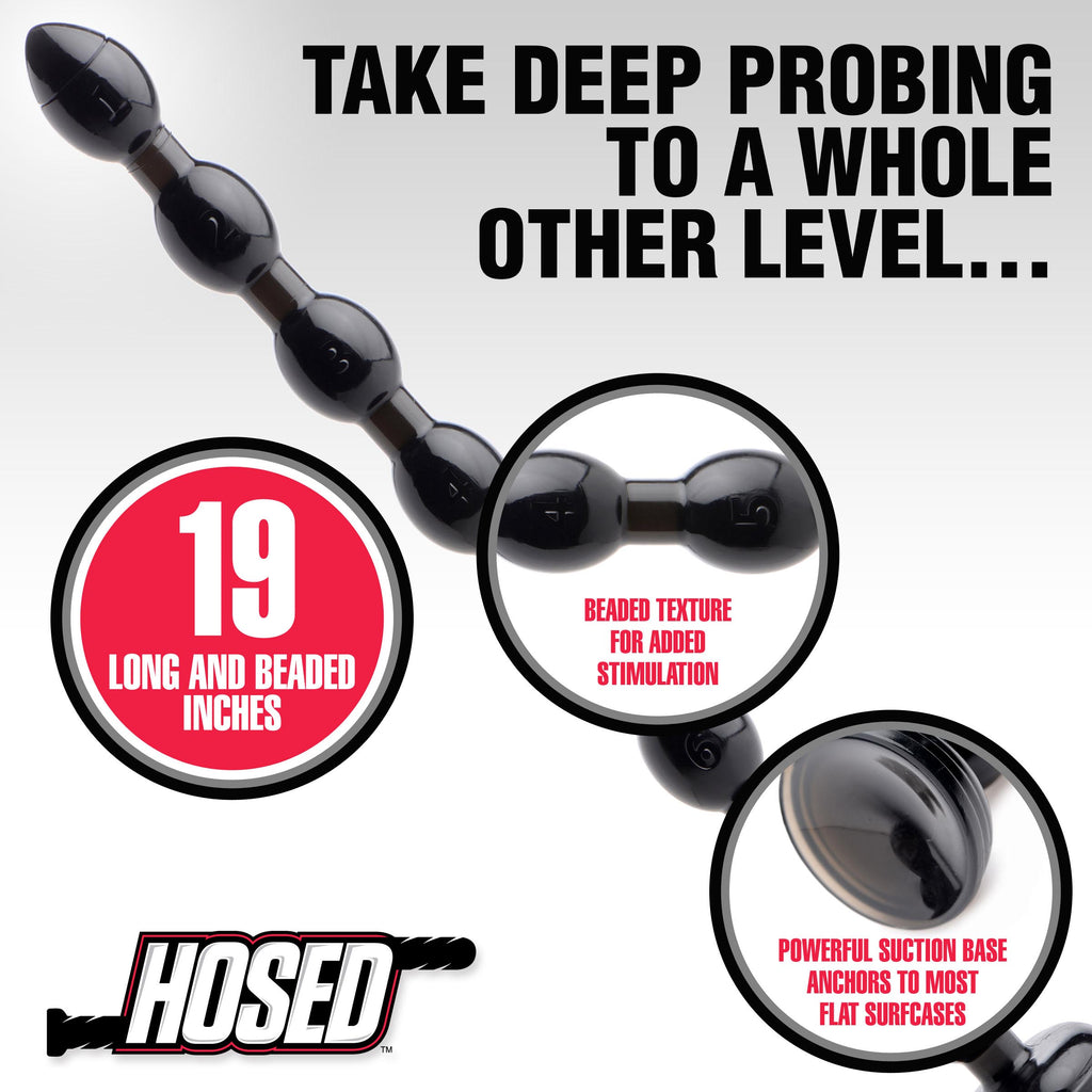 Hosed Hosed 19 Inch Beaded Anal Snake Black