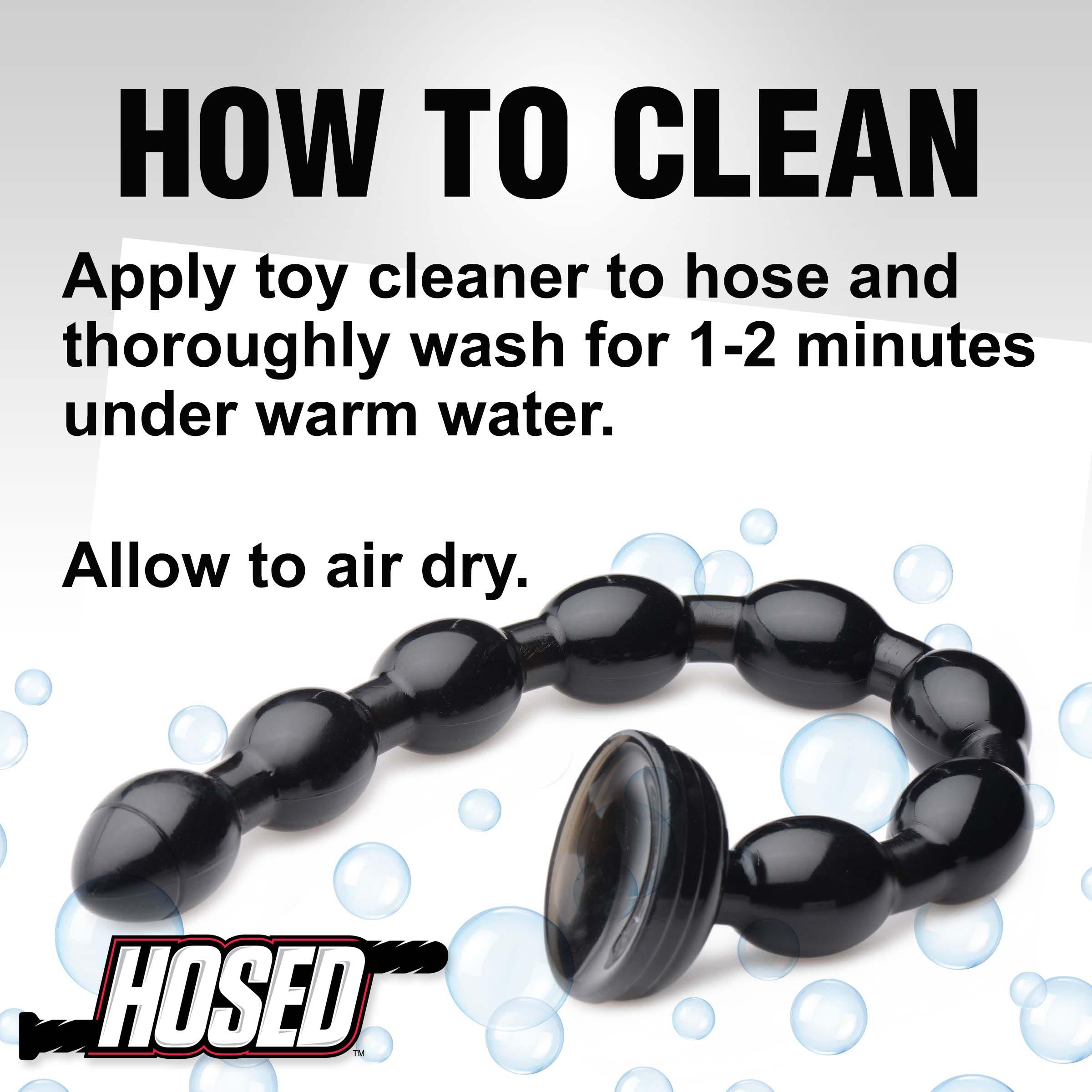 Hosed Hosed 19 Inch Beaded Anal Snake Black