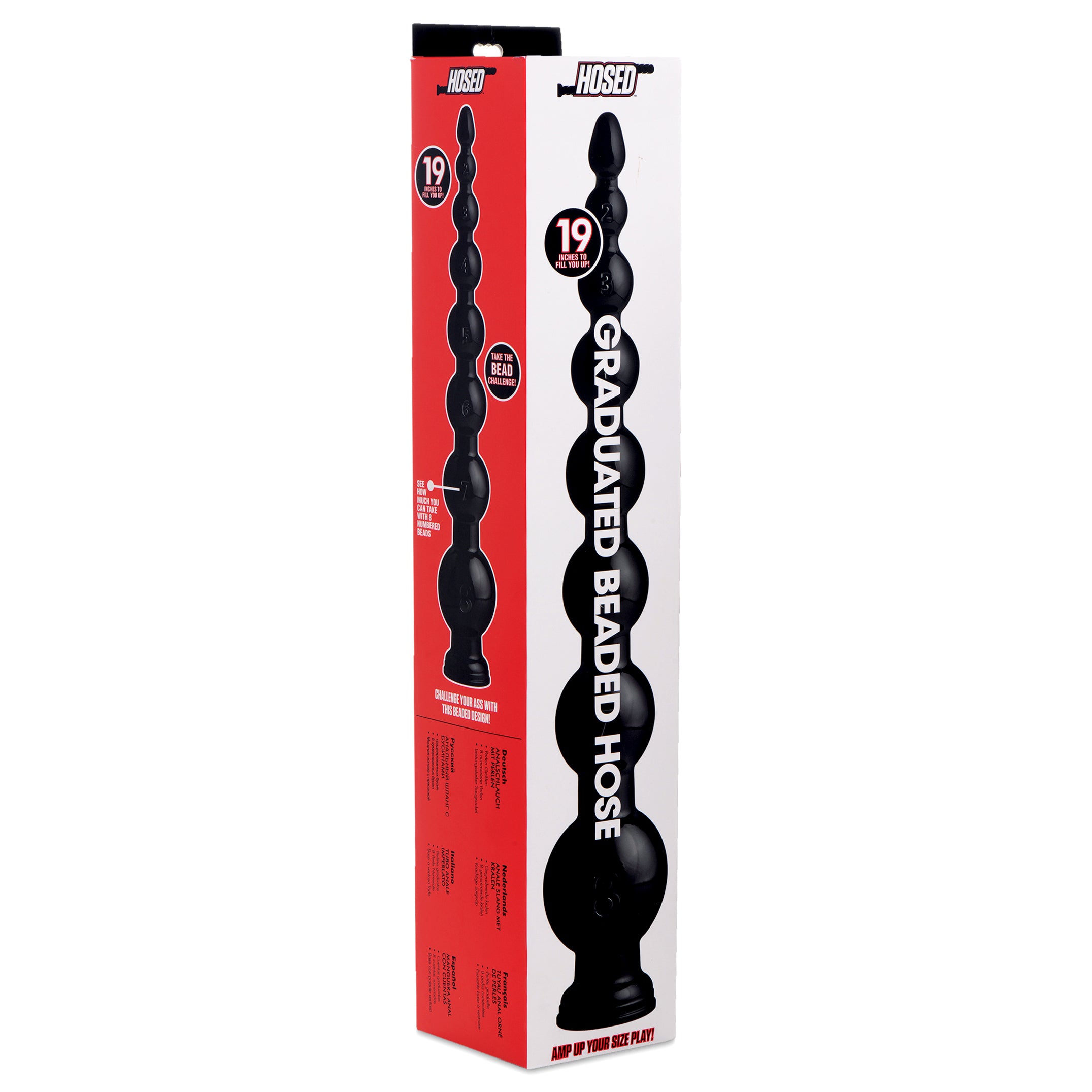 Hosed Hosed 19 Inch Graduated Bead Anal Snake Black