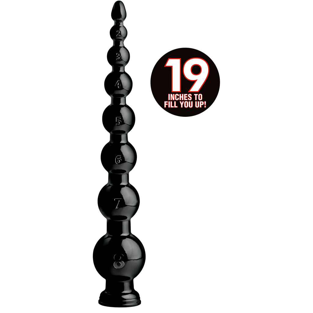 Hosed Hosed 19 Inch Graduated Bead Anal Snake Black