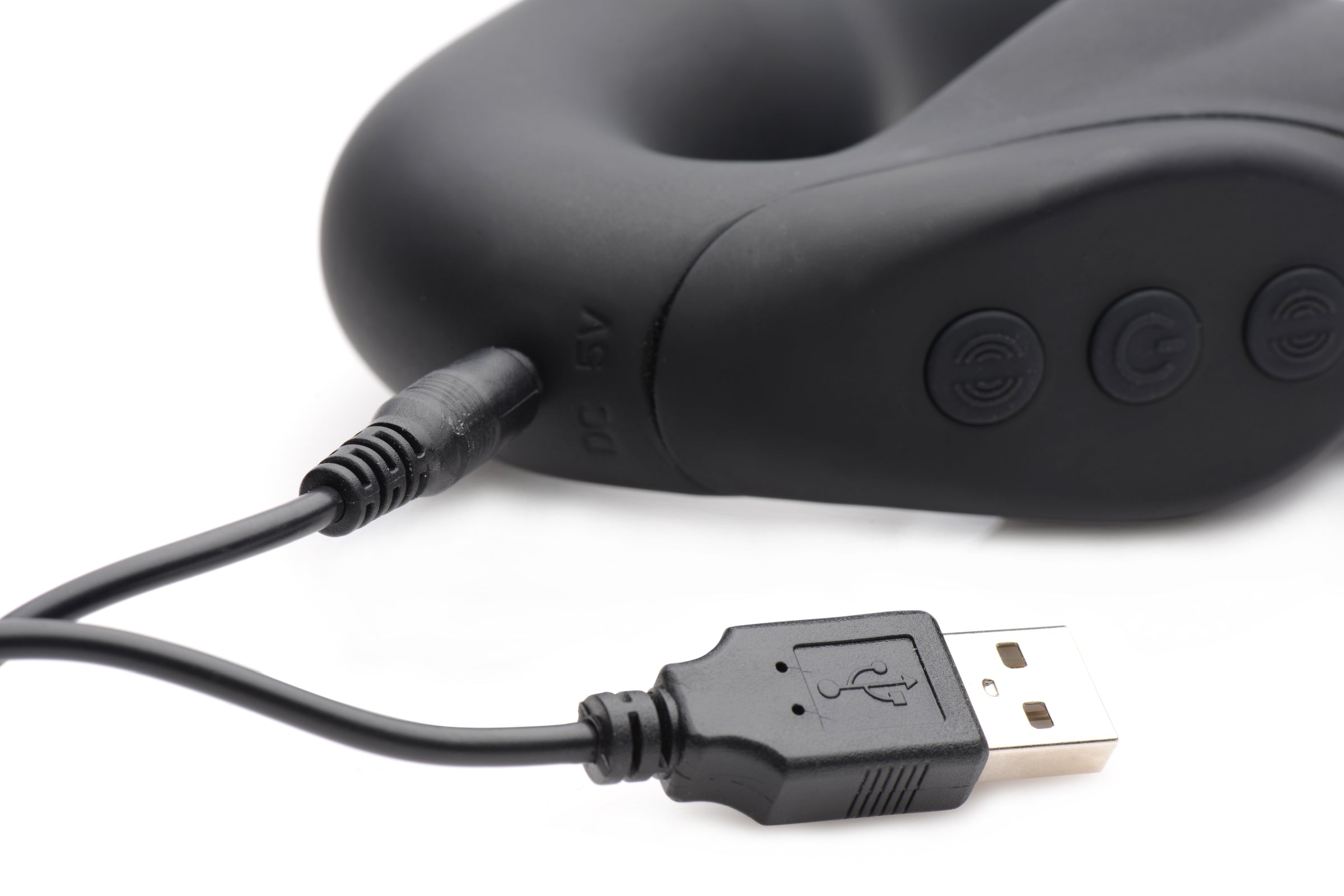 Strap U Evoke Rechargeable Vibrating Silicone Strapless Strap On - Pink Black