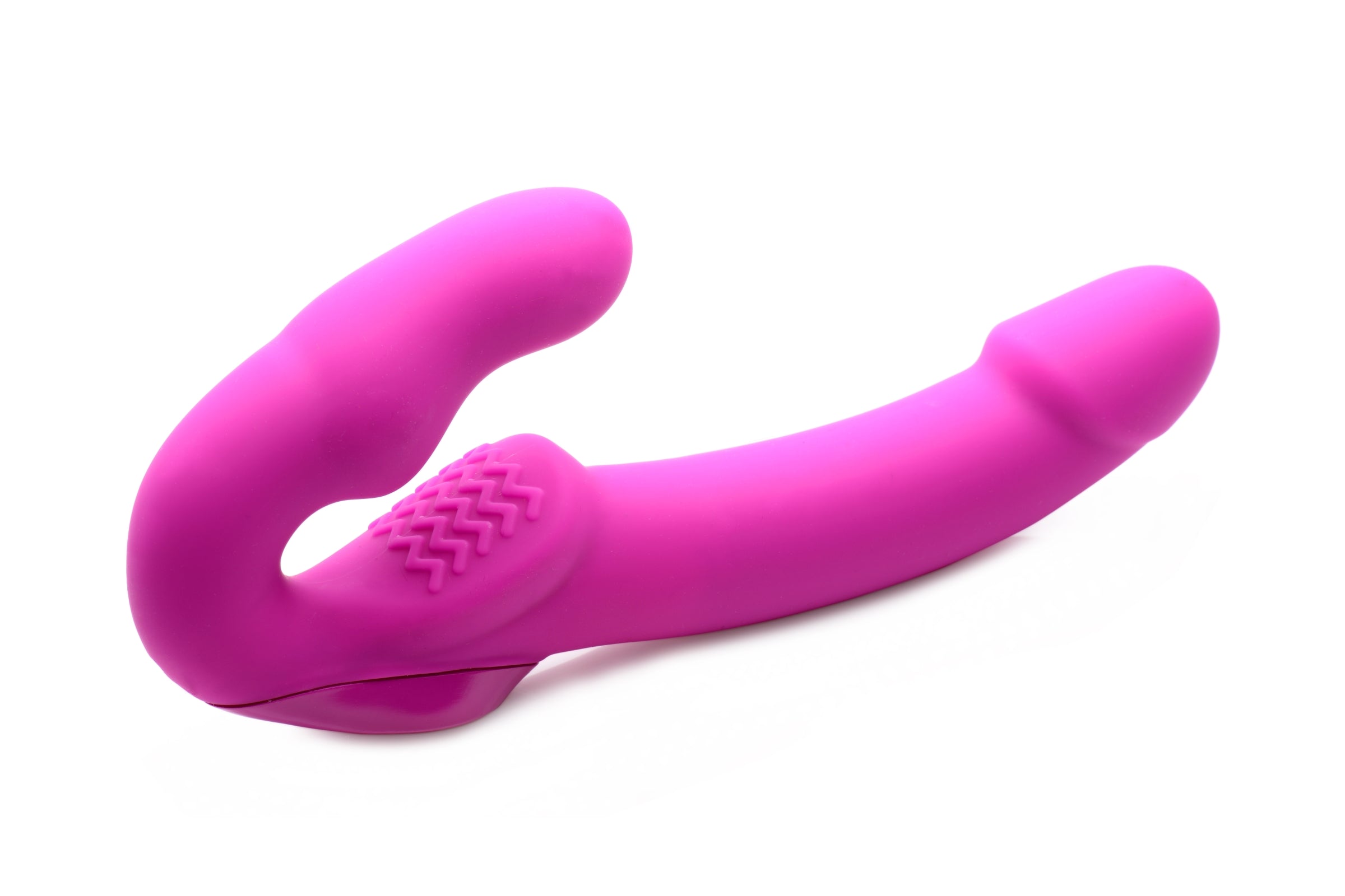Strap U Evoke Rechargeable Vibrating Silicone Strapless Strap On - Pink Pink