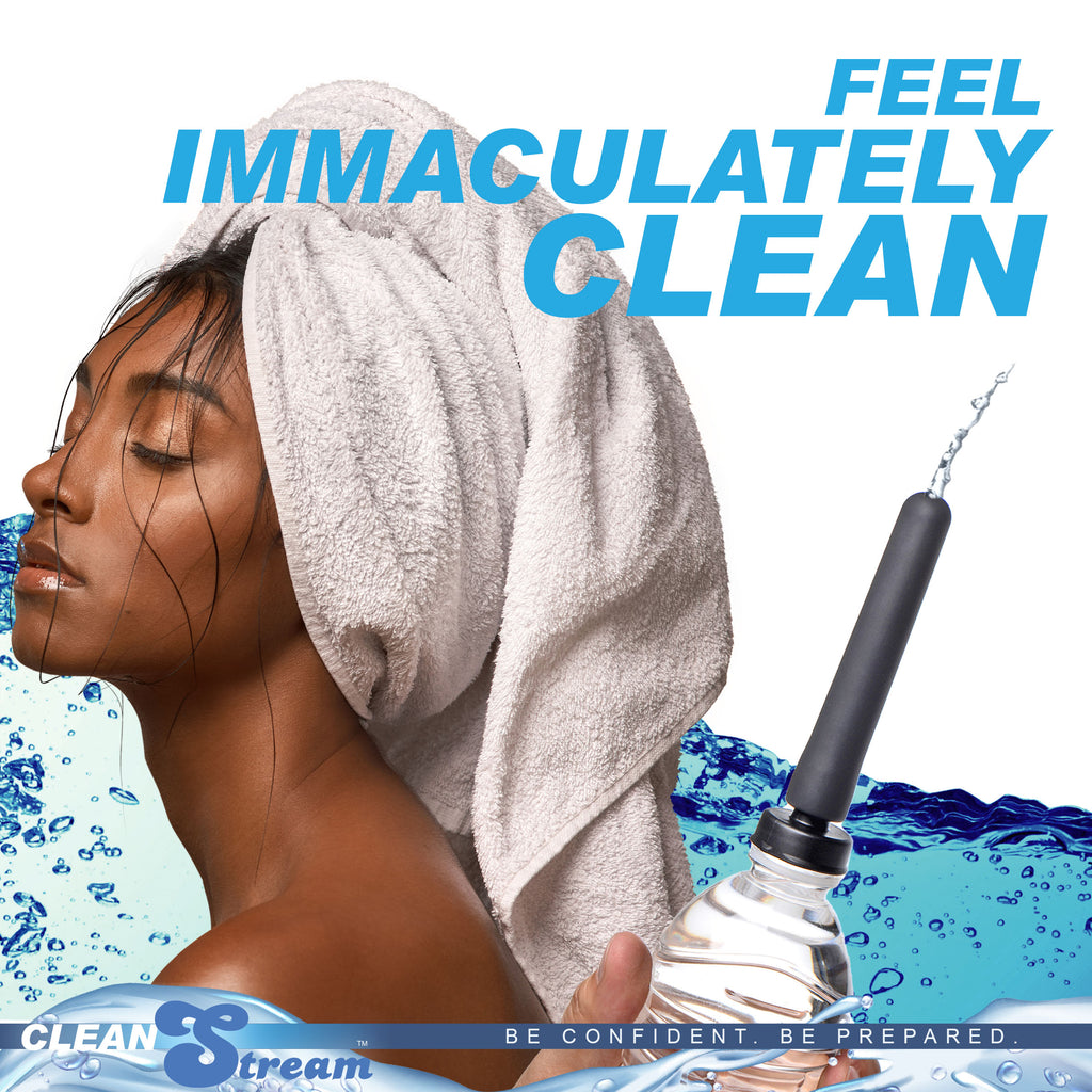 CleanStream Travel Enema Water Bottle Adapter Set Black