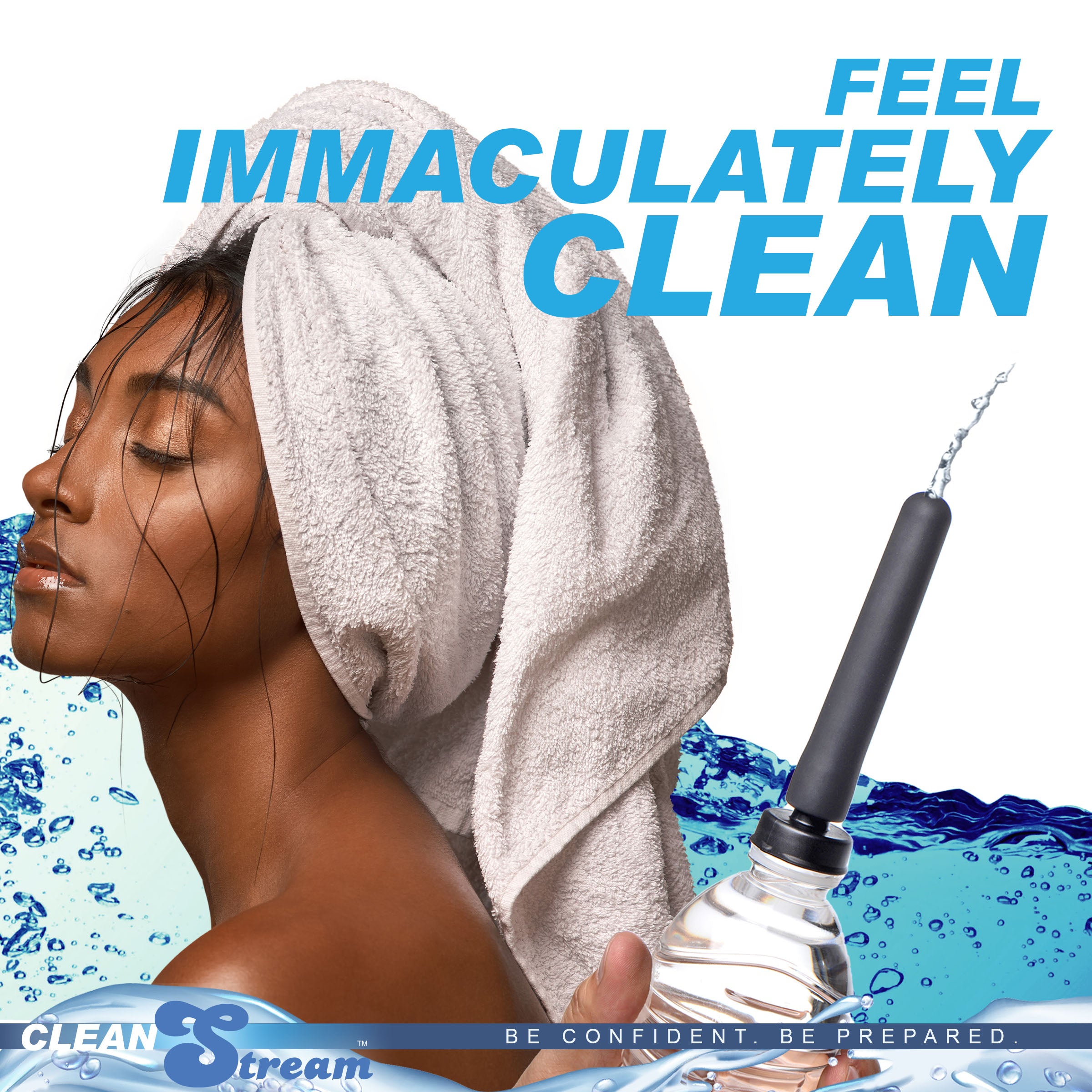 CleanStream Travel Enema Water Bottle Adapter Set Black