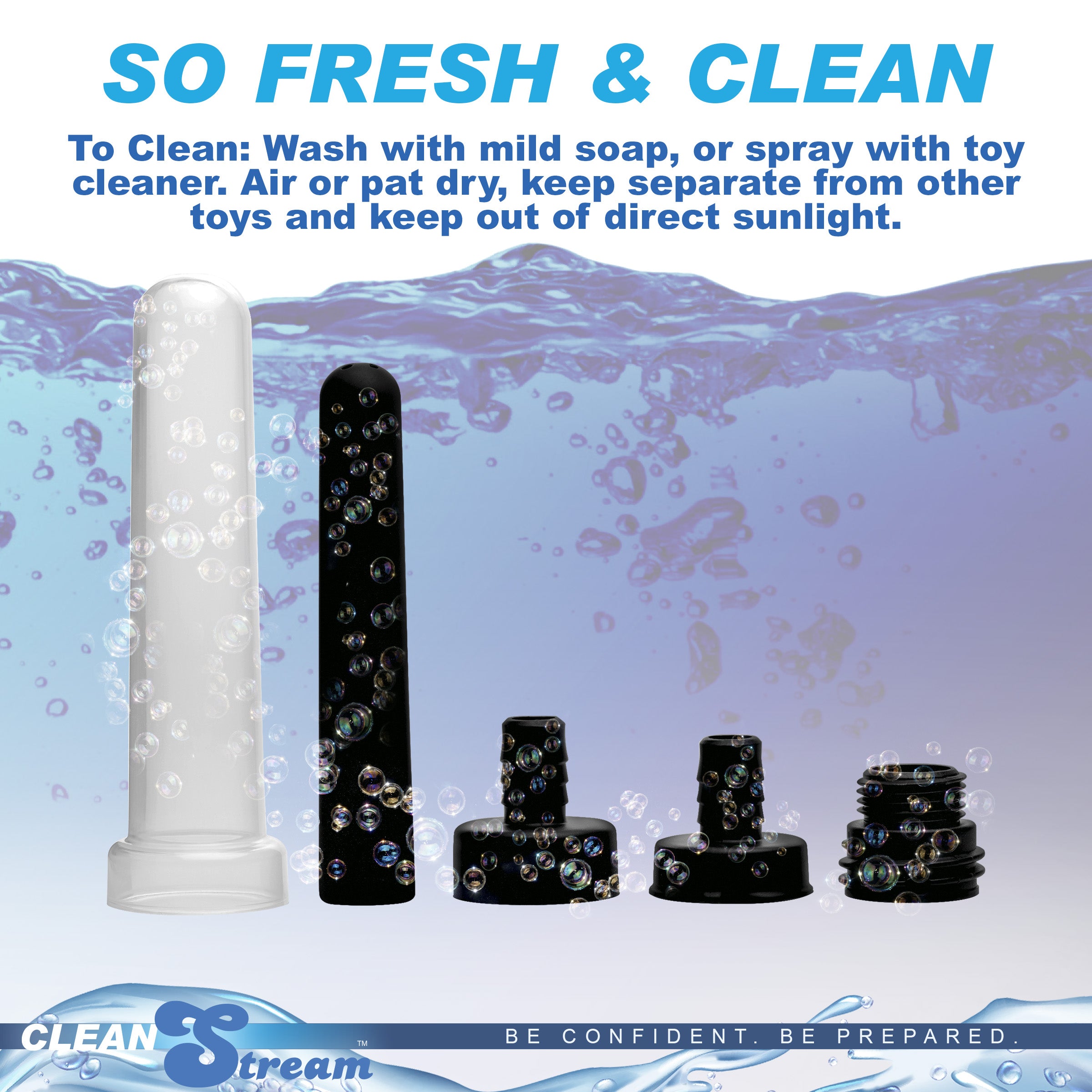 CleanStream Travel Enema Water Bottle Adapter Set Black