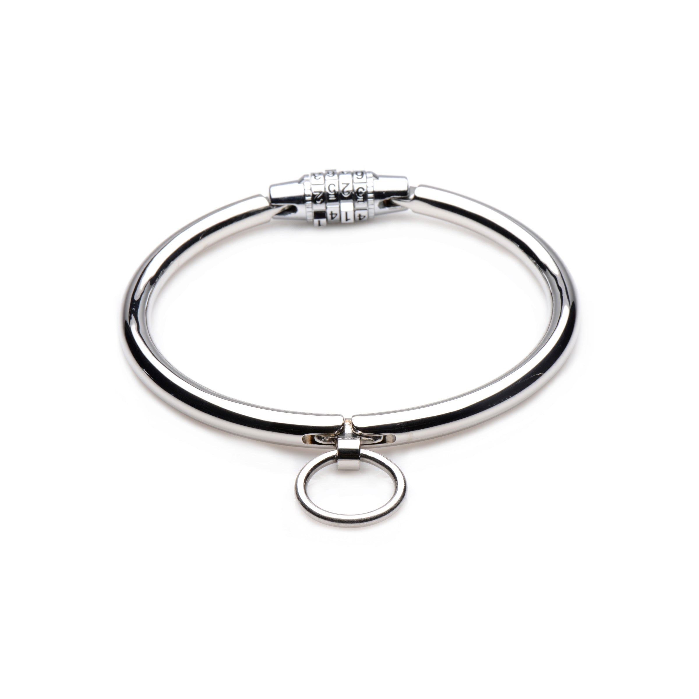 Master Series Stainless Steel Combination Lock Slave Collar Grey