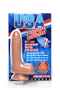 USA Cocks 7 Inch Ultra Real Dual Layer Suction Cup Dildo- Medium Skin Tone Flesh