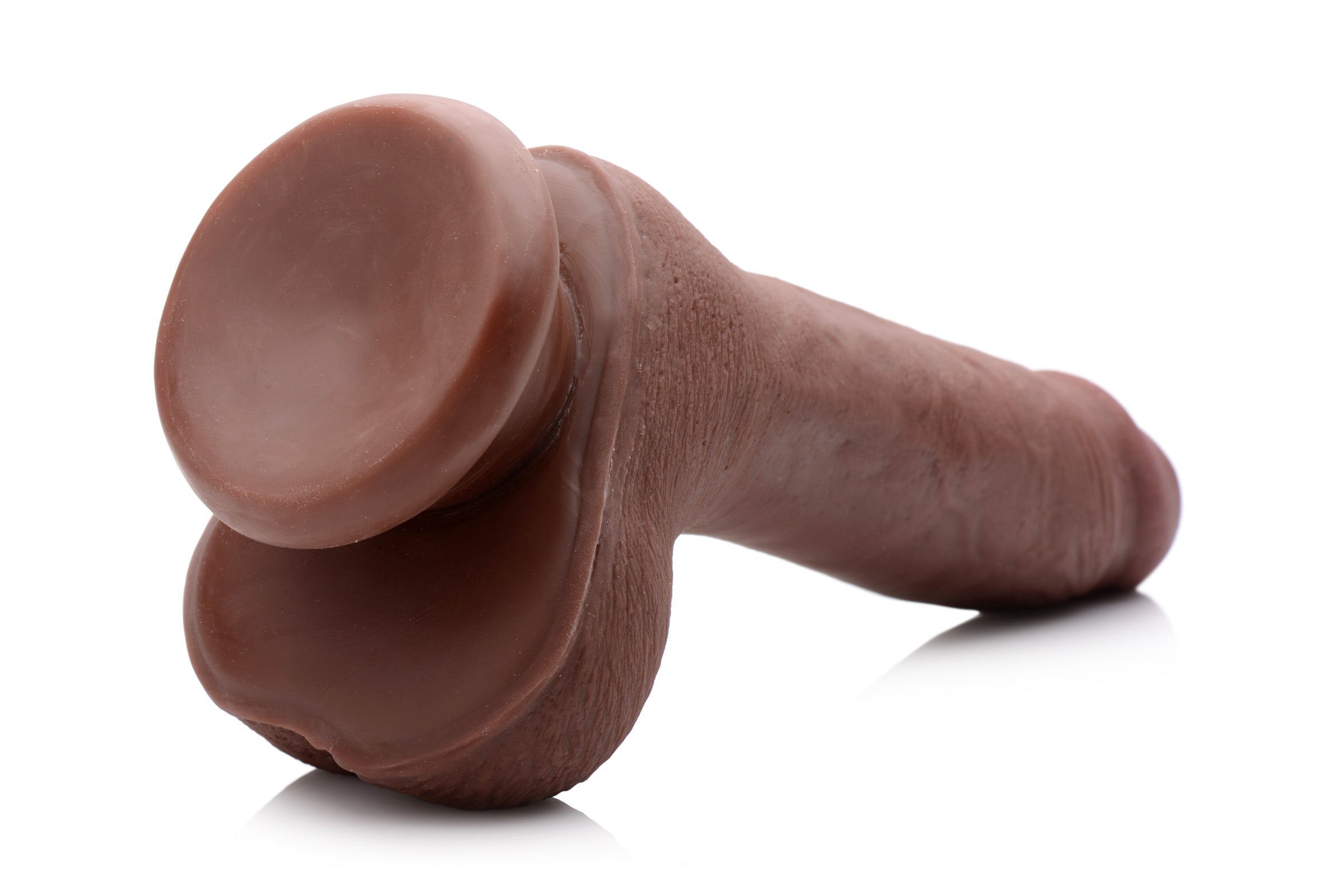 USA Cocks 7 Inch Ultra Real Dual Layer Suction Cup Dildo- Dark Skin Tone Brown