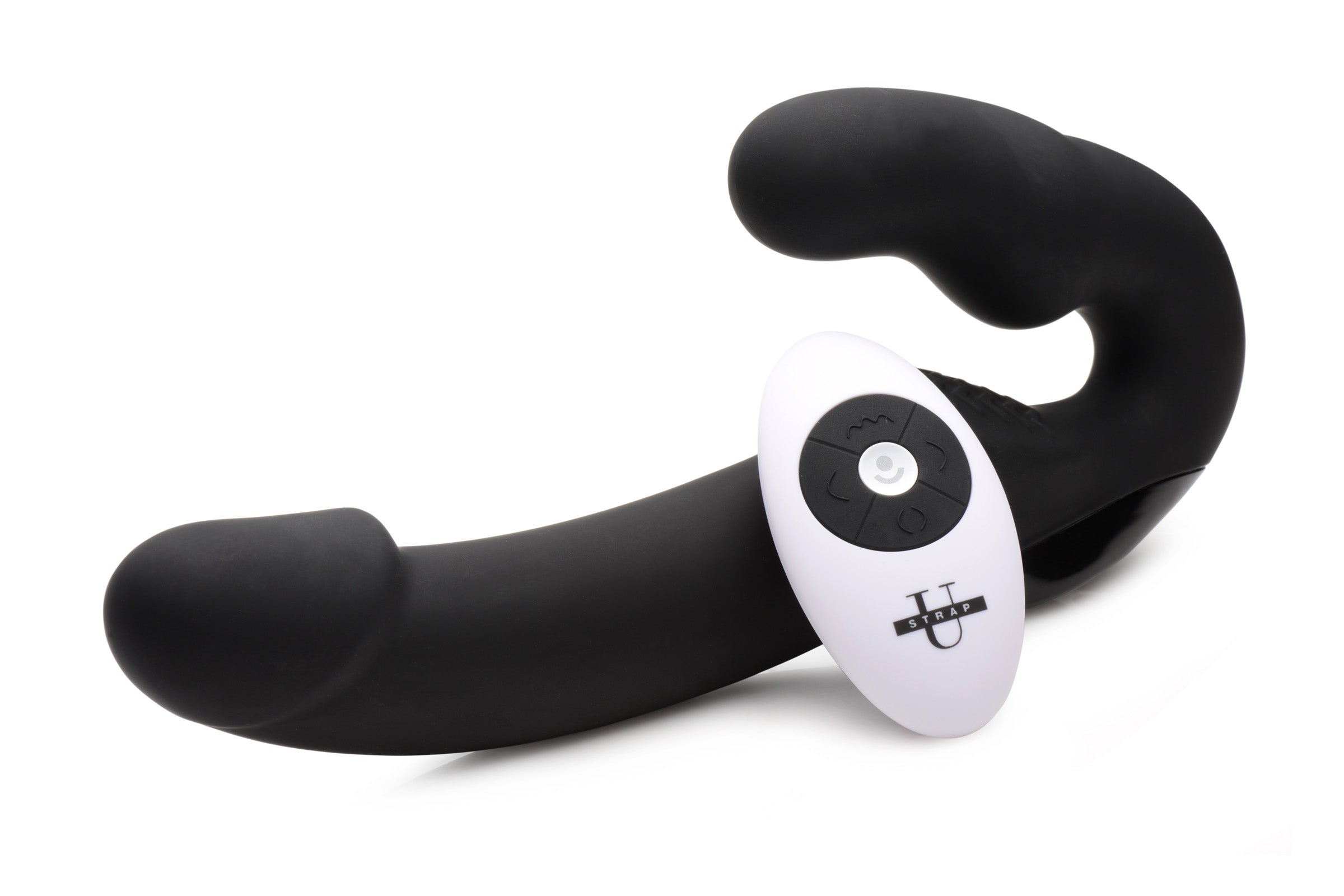 Strap U Urge Silicone Strapless Strap On With Remote- Black Black