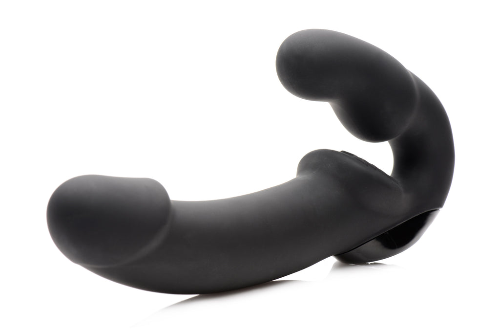 Strap U Urge Silicone Strapless Strap On With Remote- Black Black