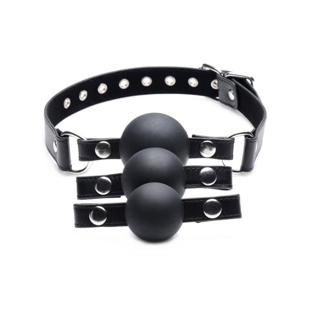 STRICT Interchangeable Silicone Ball Gag Set Black