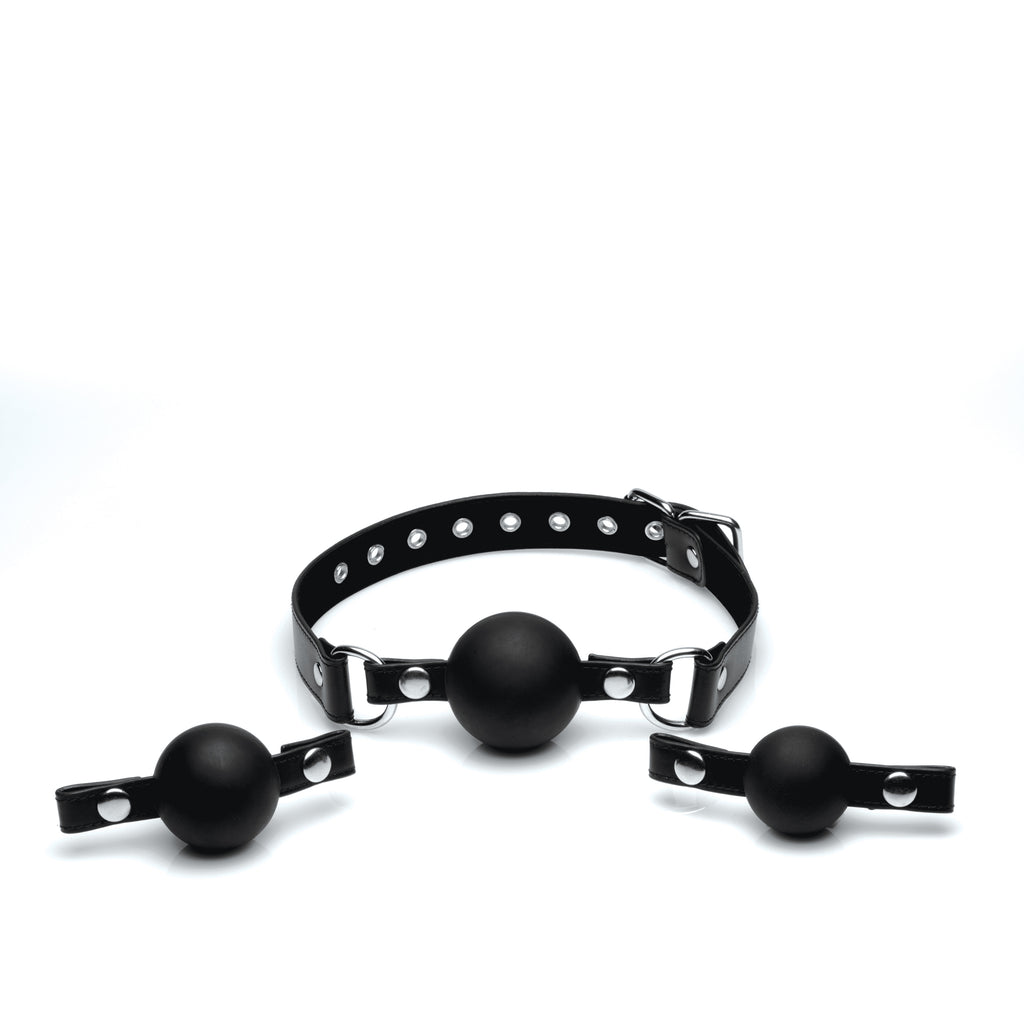 STRICT Interchangeable Silicone Ball Gag Set Black