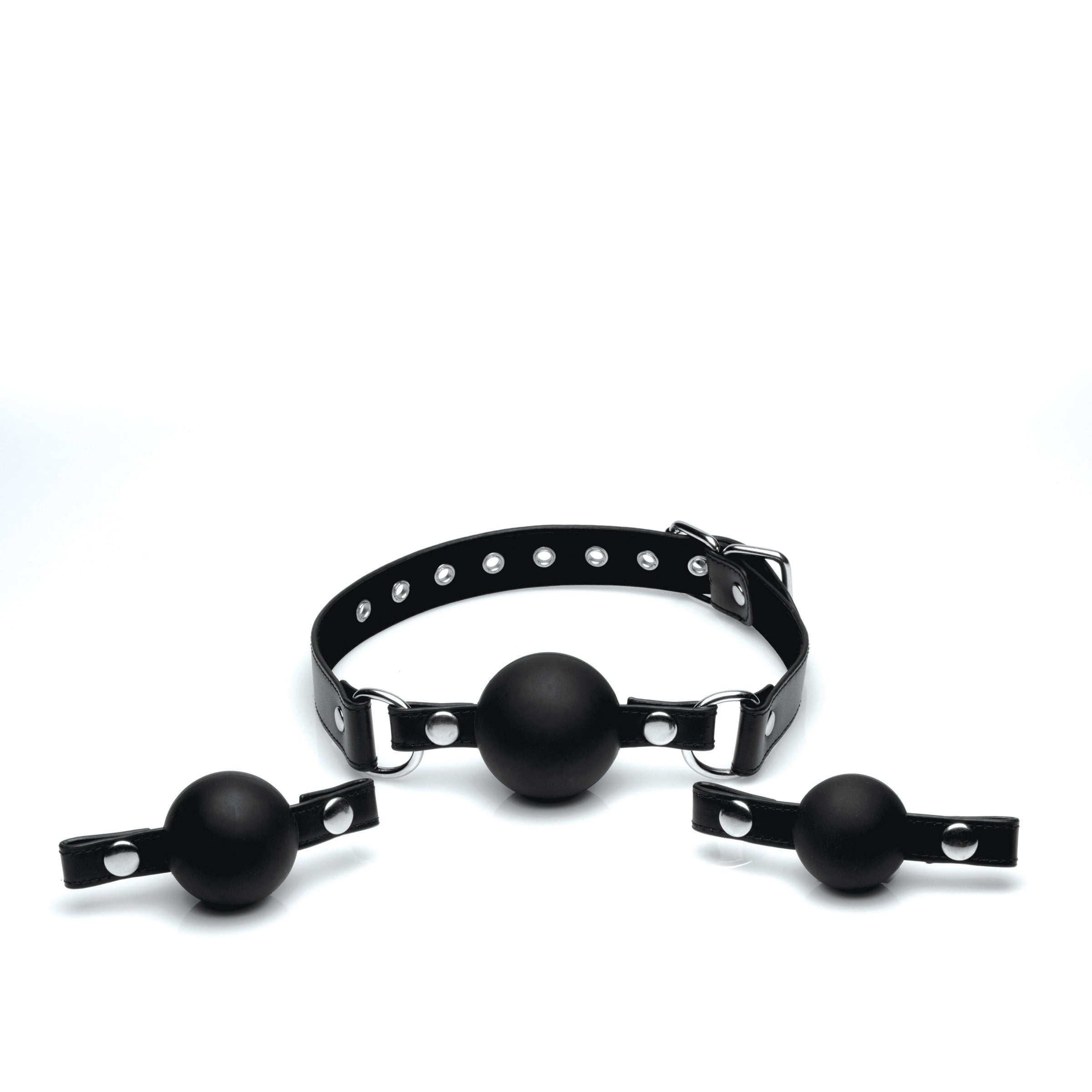 STRICT Interchangeable Silicone Ball Gag Set Black