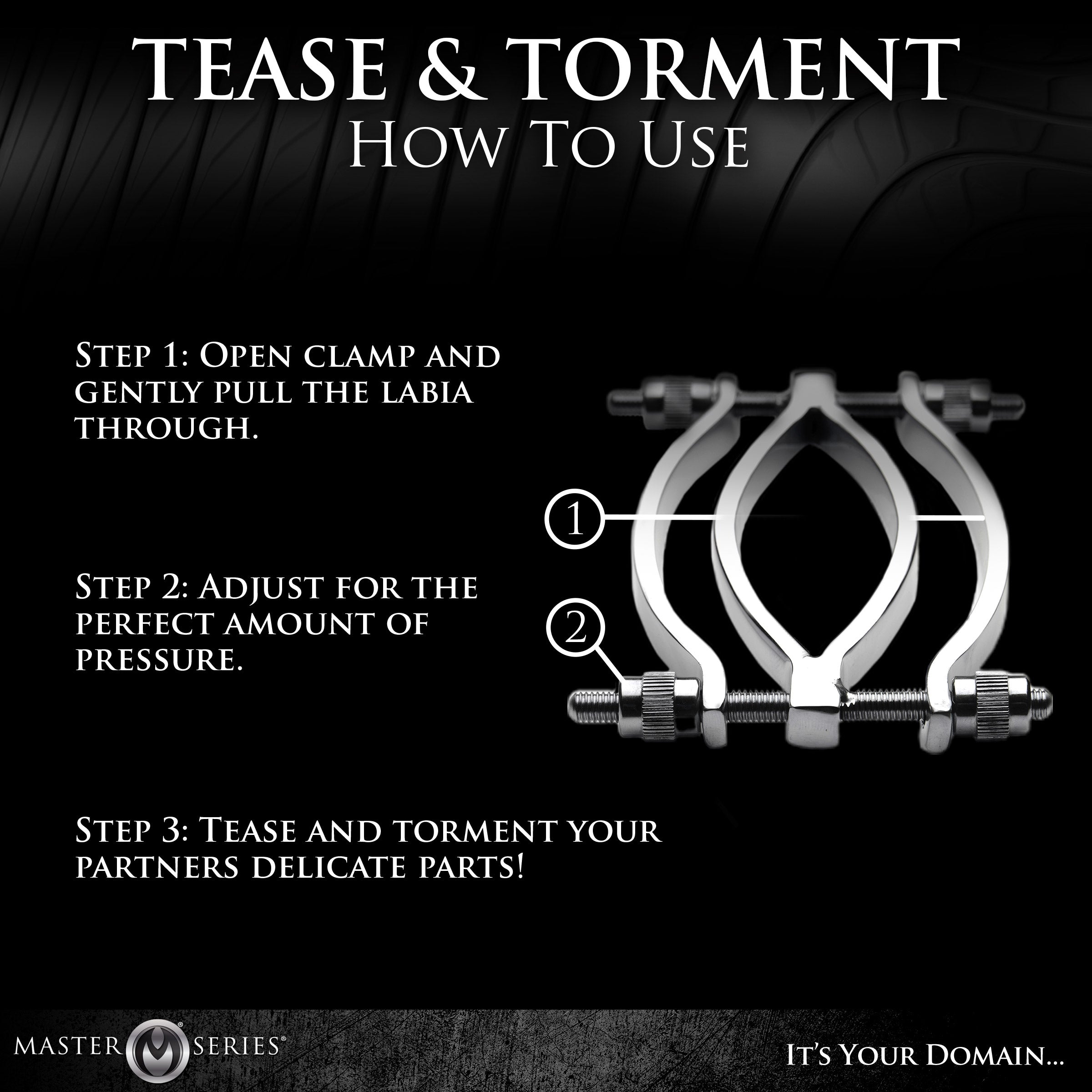 Master Series Stainless Steel Adjustable Pussy Clamp Grey