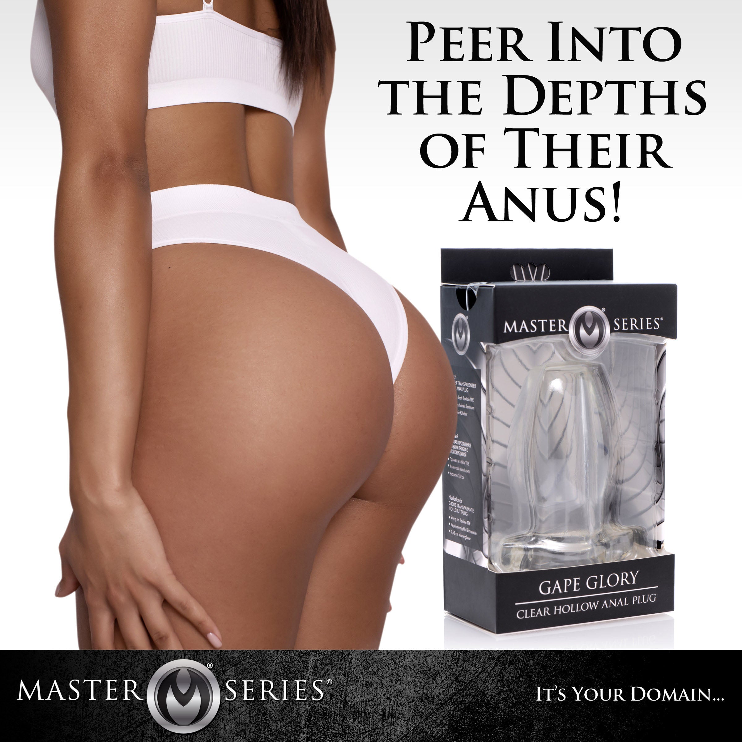 Master Series PeepHole Clear Hollow Anal Plug Clear