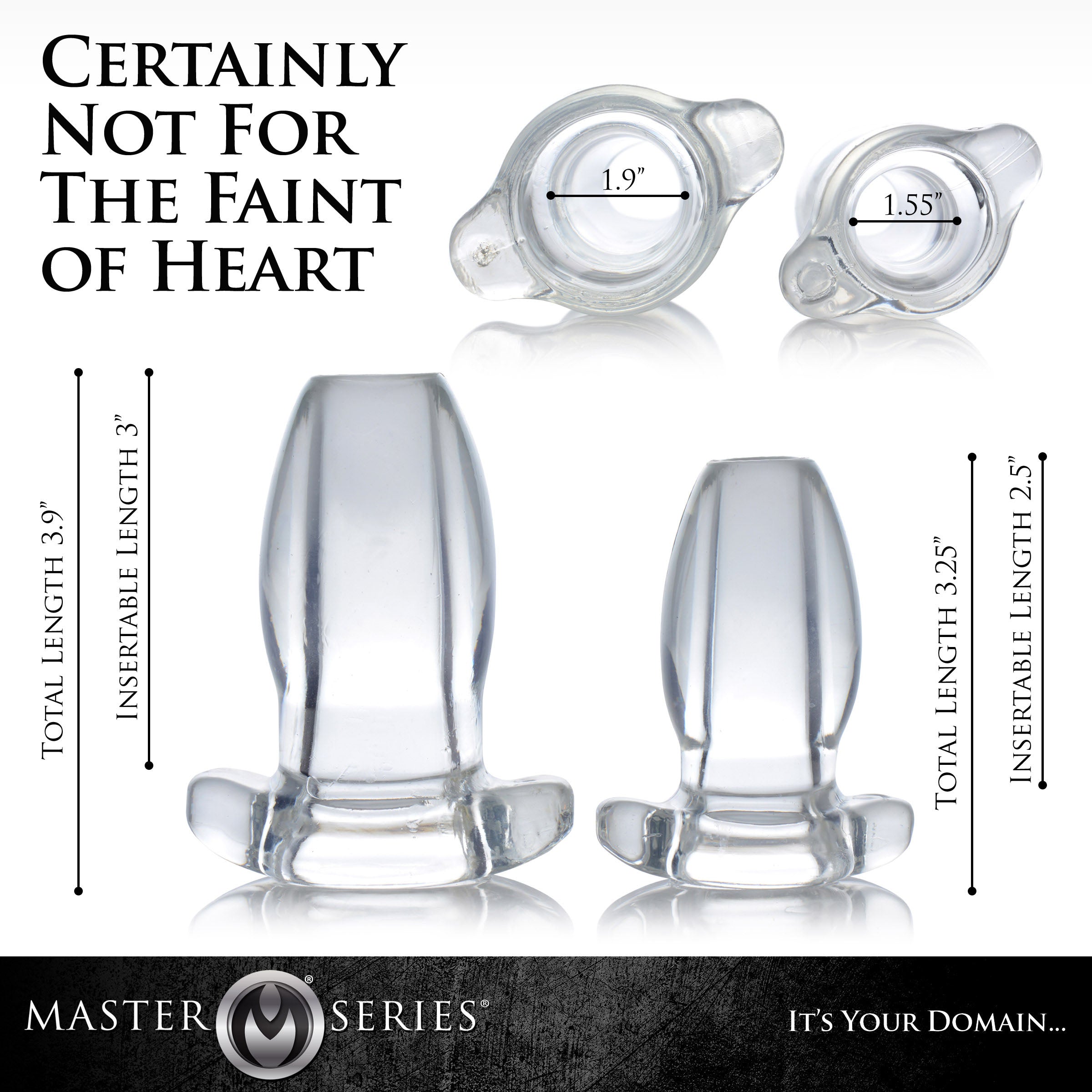 Master Series PeepHole Clear Hollow Anal Plug Clear