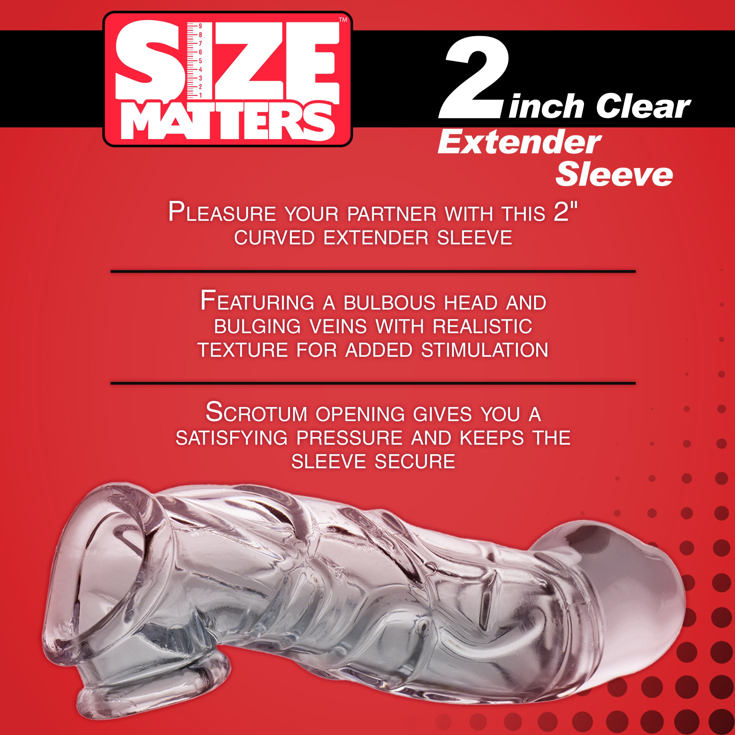 Size Matters 2 Inch Clear Extender Sleeve Clear