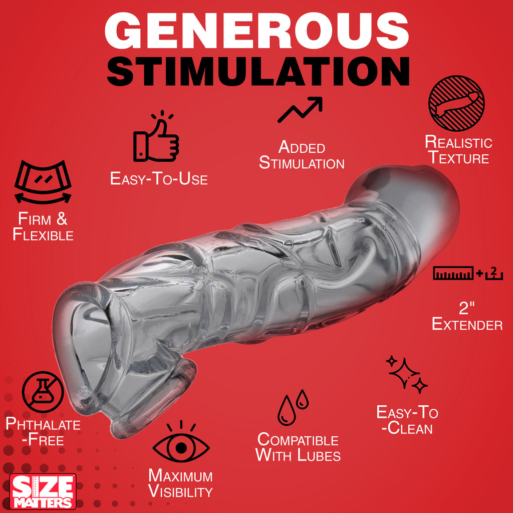 Size Matters 2 Inch Clear Extender Sleeve Clear