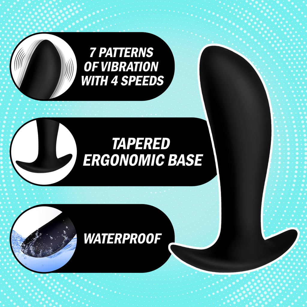 Under Control Silicone Prostate Vibrator with Remote Control Black