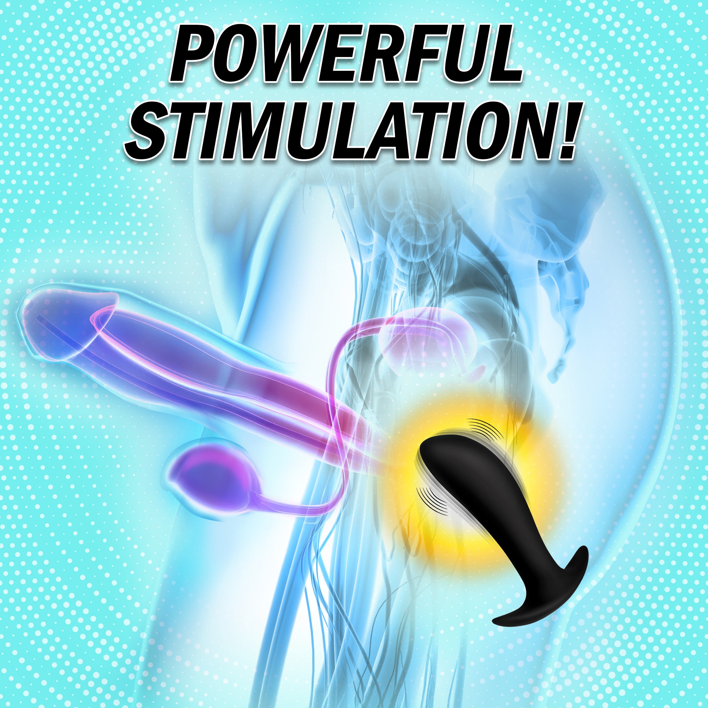 Under Control Silicone Prostate Vibrator with Remote Control Black