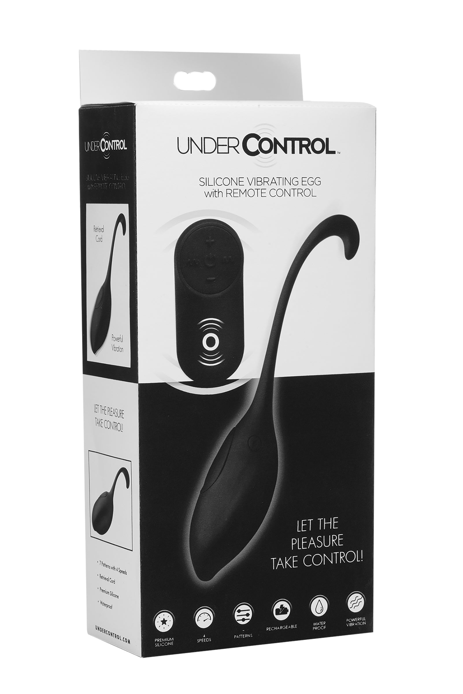 Under Control Silicone Vibrating Egg with Remote Control Black