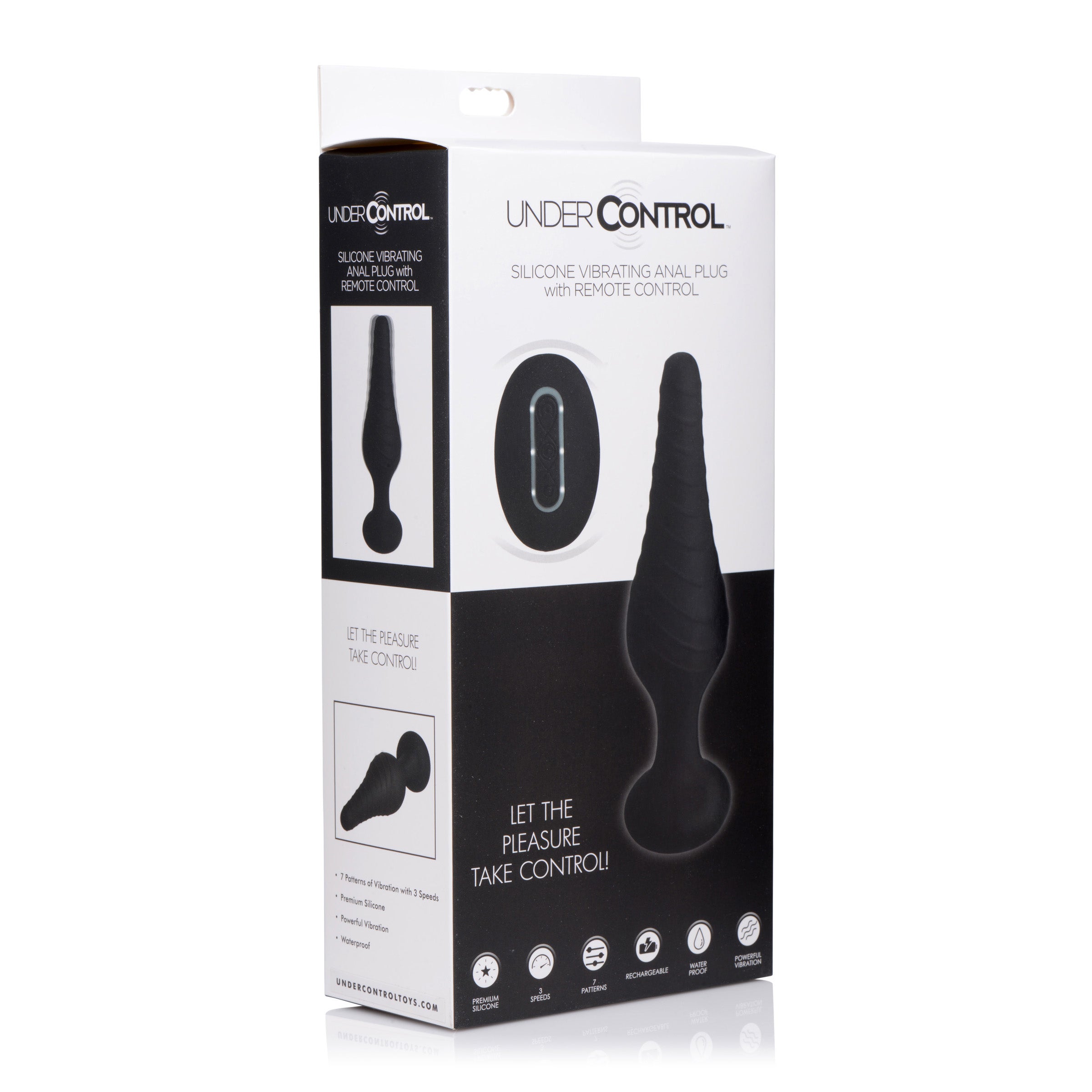 Under Control Silicone Vibrating Anal Plug With Remote Control Black