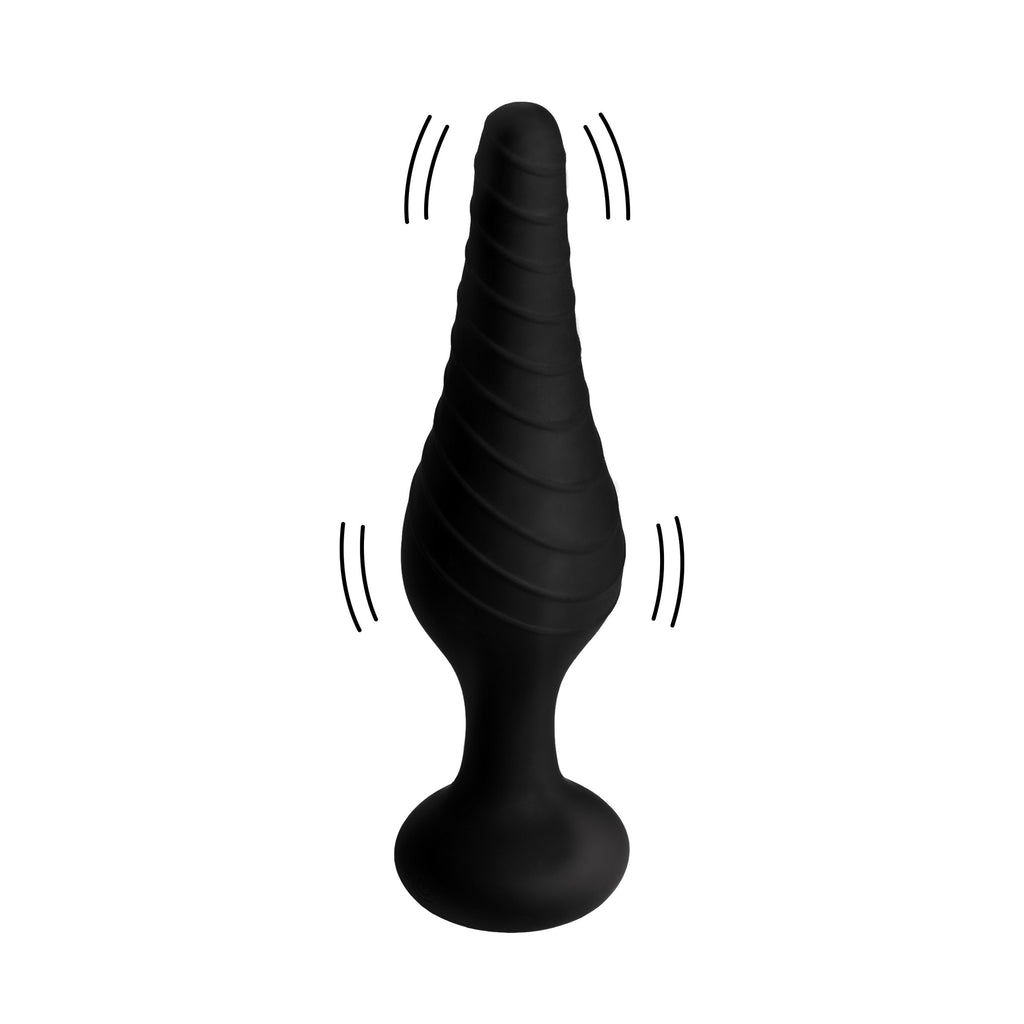 Under Control Silicone Vibrating Anal Plug With Remote Control Black