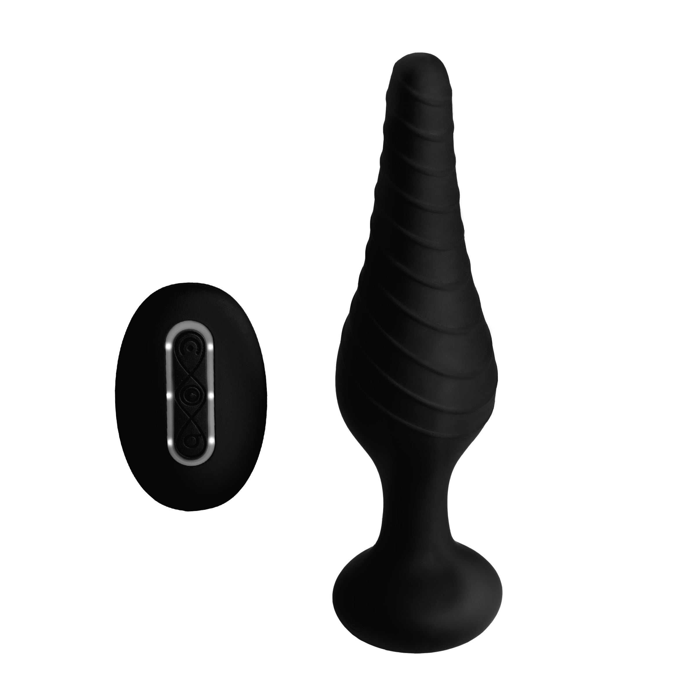 Under Control Silicone Vibrating Anal Plug With Remote Control Black