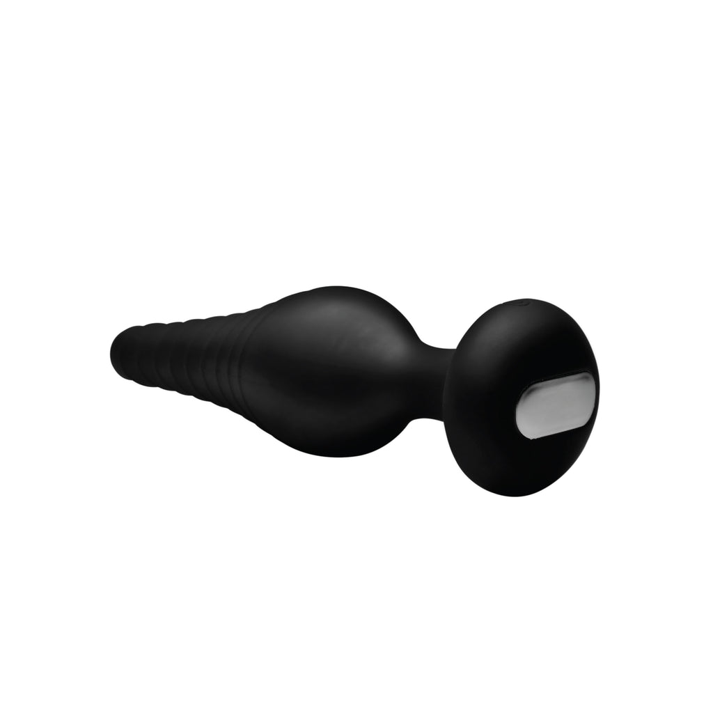 Under Control Silicone Vibrating Anal Plug With Remote Control Black