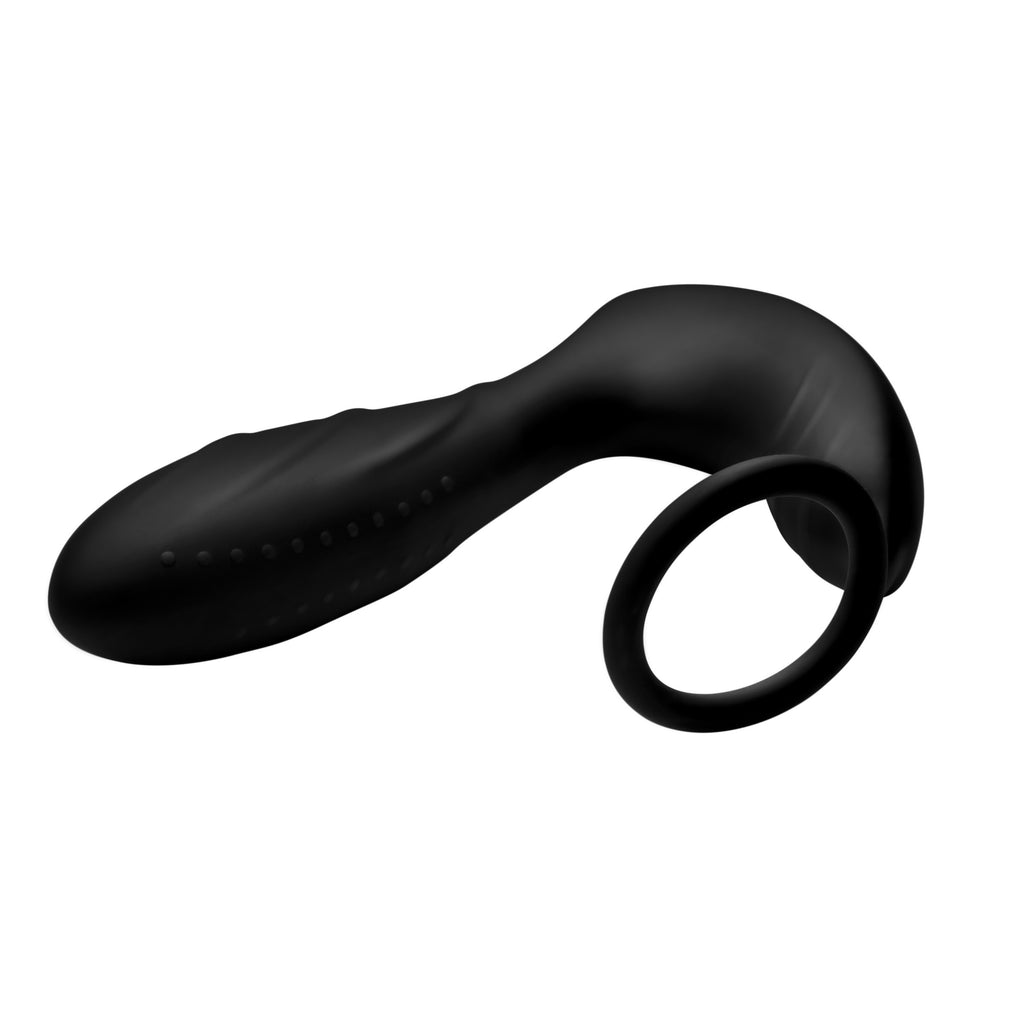 Under Control Silicone Prostate Vibrator and Strap with Remote Control Black