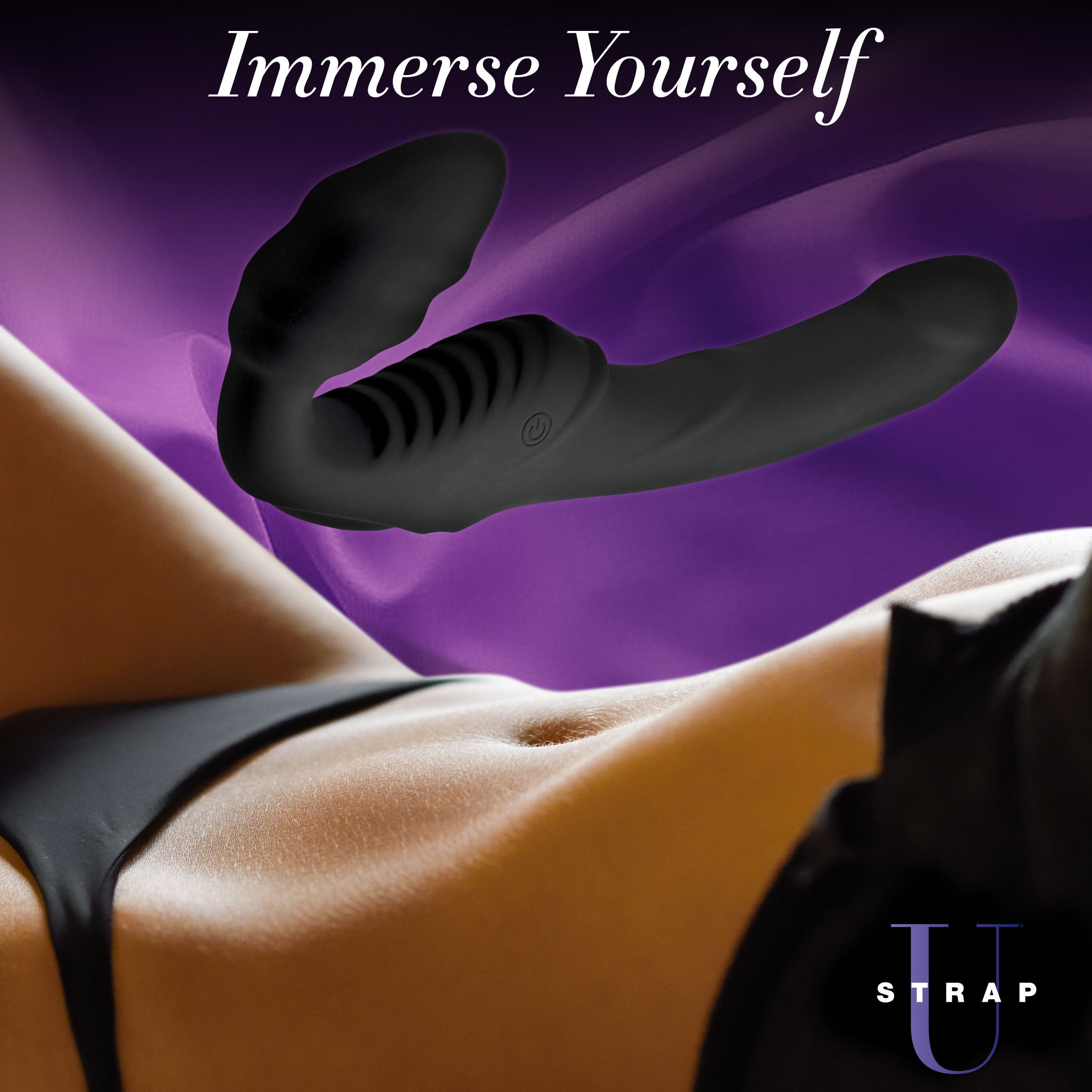 Strap U Pro Rider 9X Vibrating Silicone Strapless Strap On with Remote Control Black