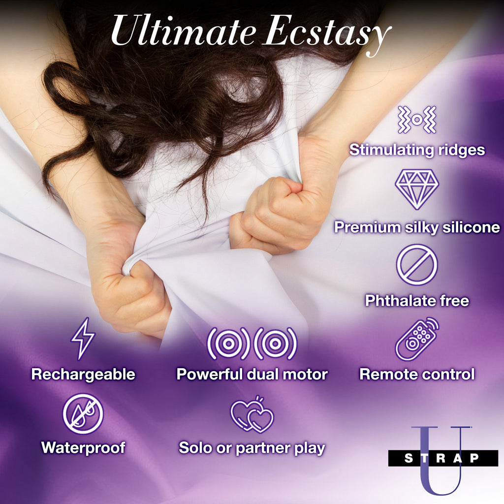 Strap U Pro Rider 9X Vibrating Silicone Strapless Strap On with Remote Control Black