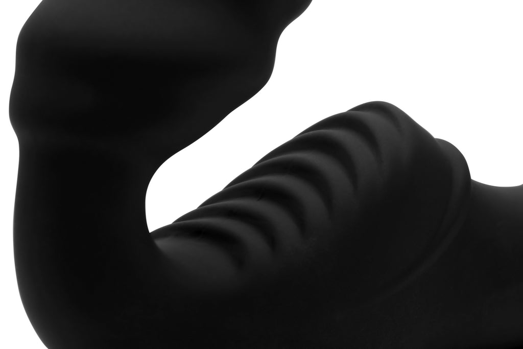 Strap U Pro Rider 9X Vibrating Silicone Strapless Strap On with Remote Control Black