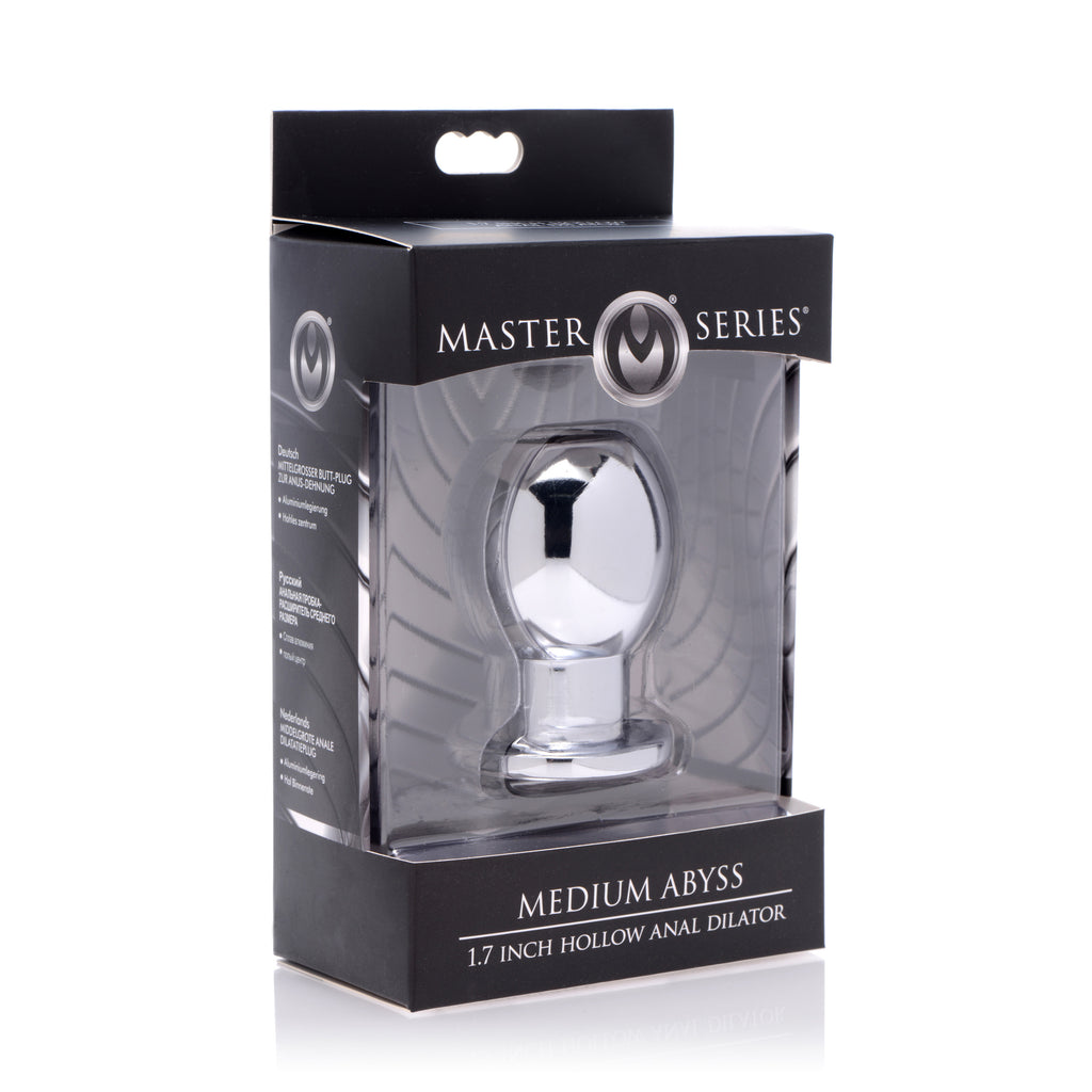 Master Series Medium Abyss 1.7 Inch Hollow Anal Dilator Grey