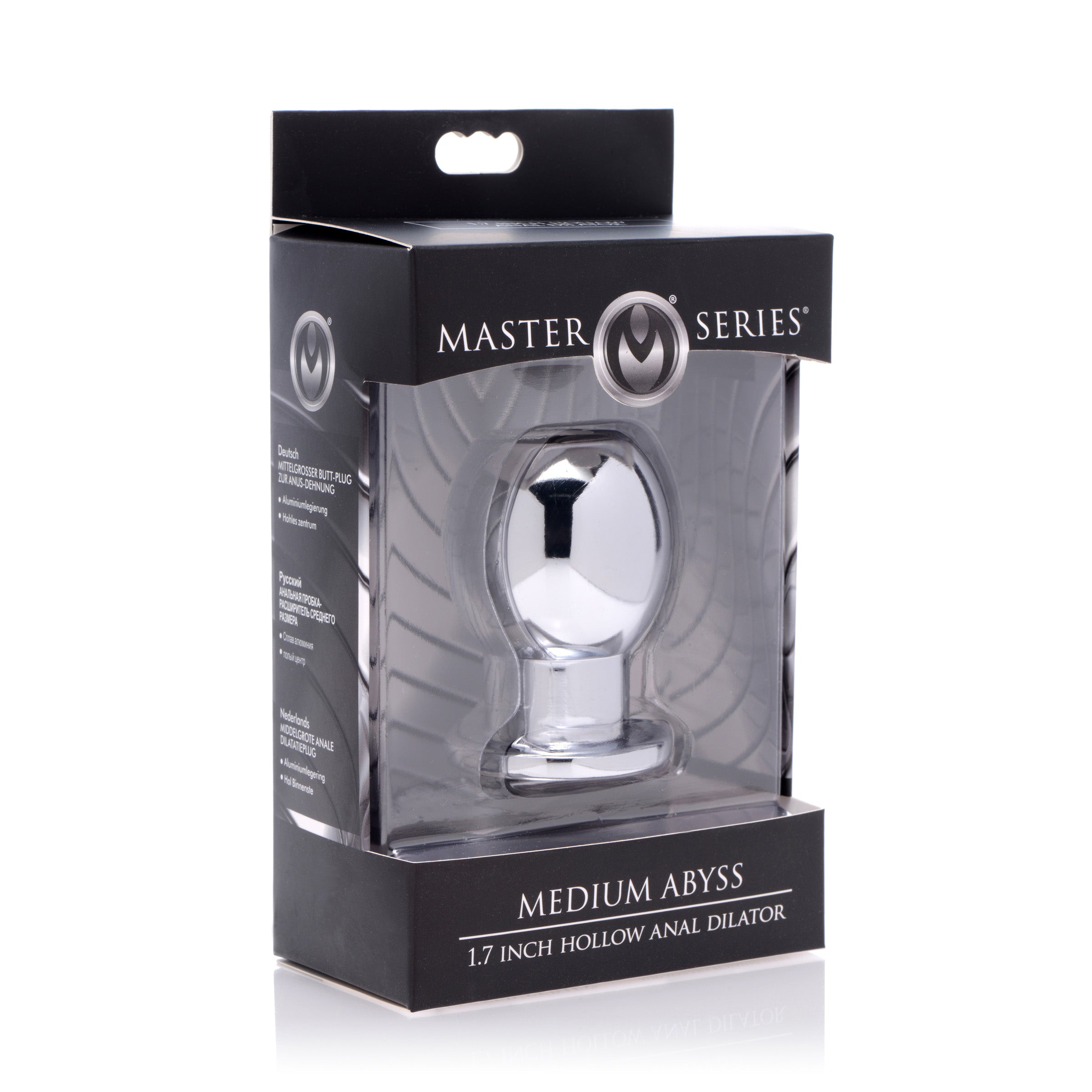 Master Series Medium Abyss 1.7 Inch Hollow Anal Dilator Grey