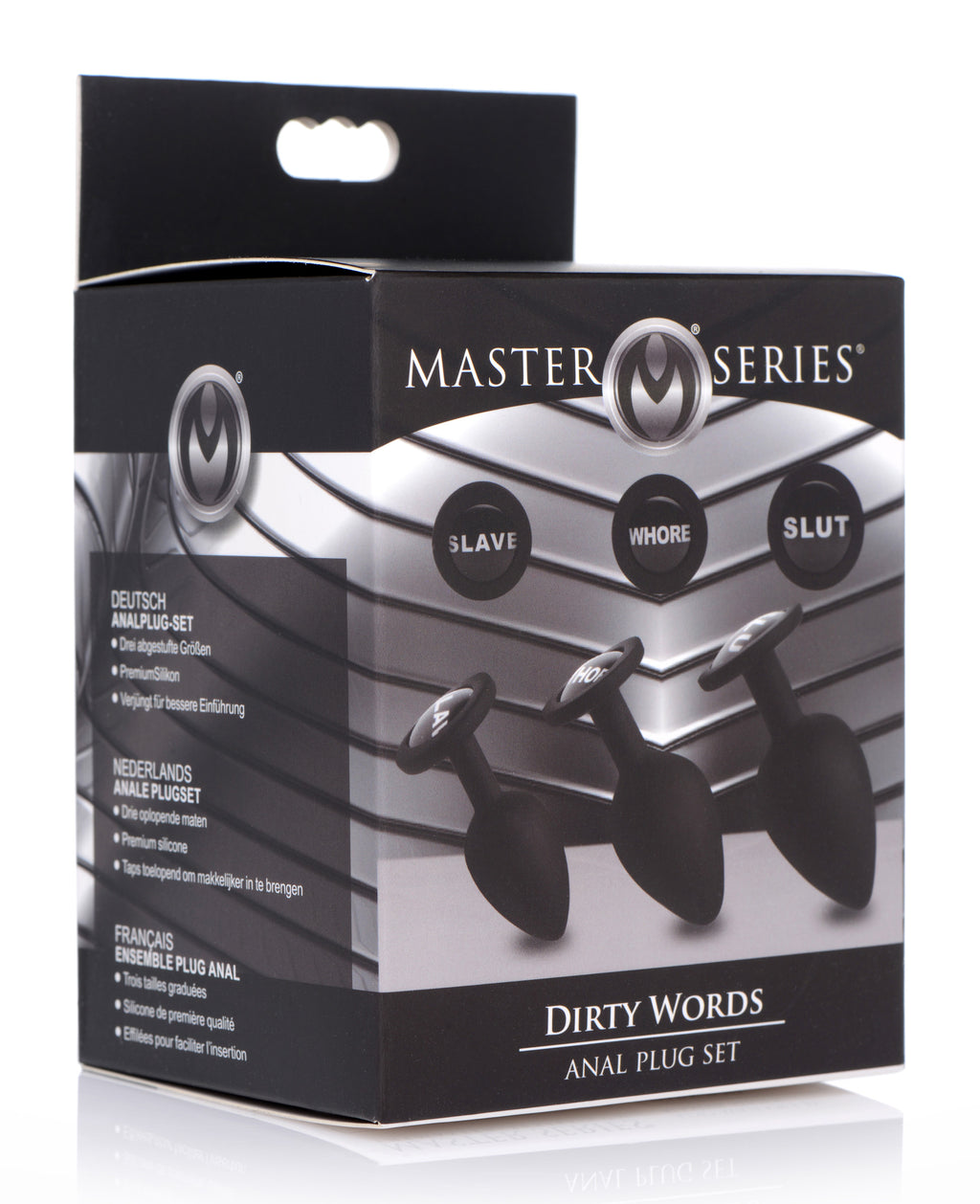 Master Series Dirty Words Anal Plug Set Black