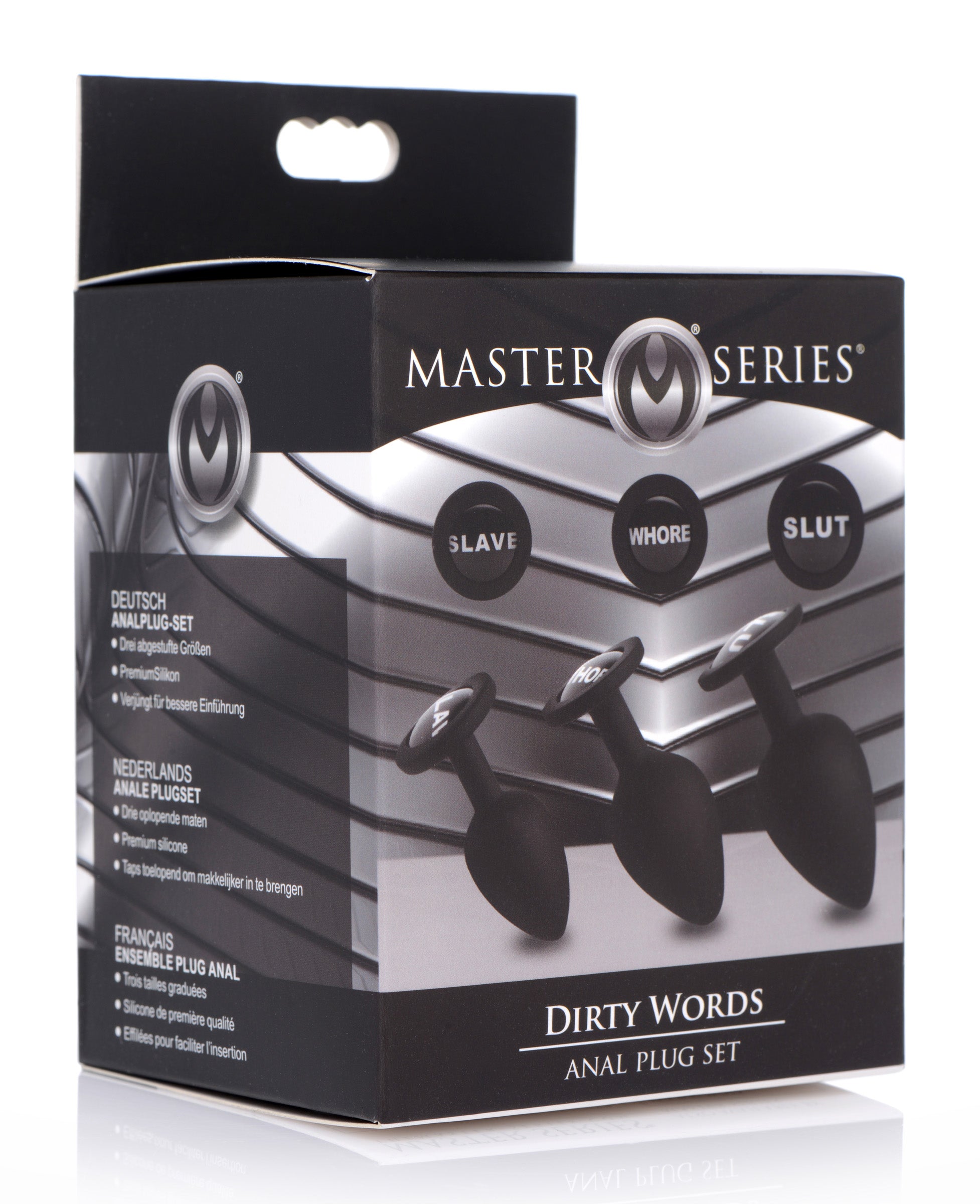 Master Series Dirty Words Anal Plug Set Black