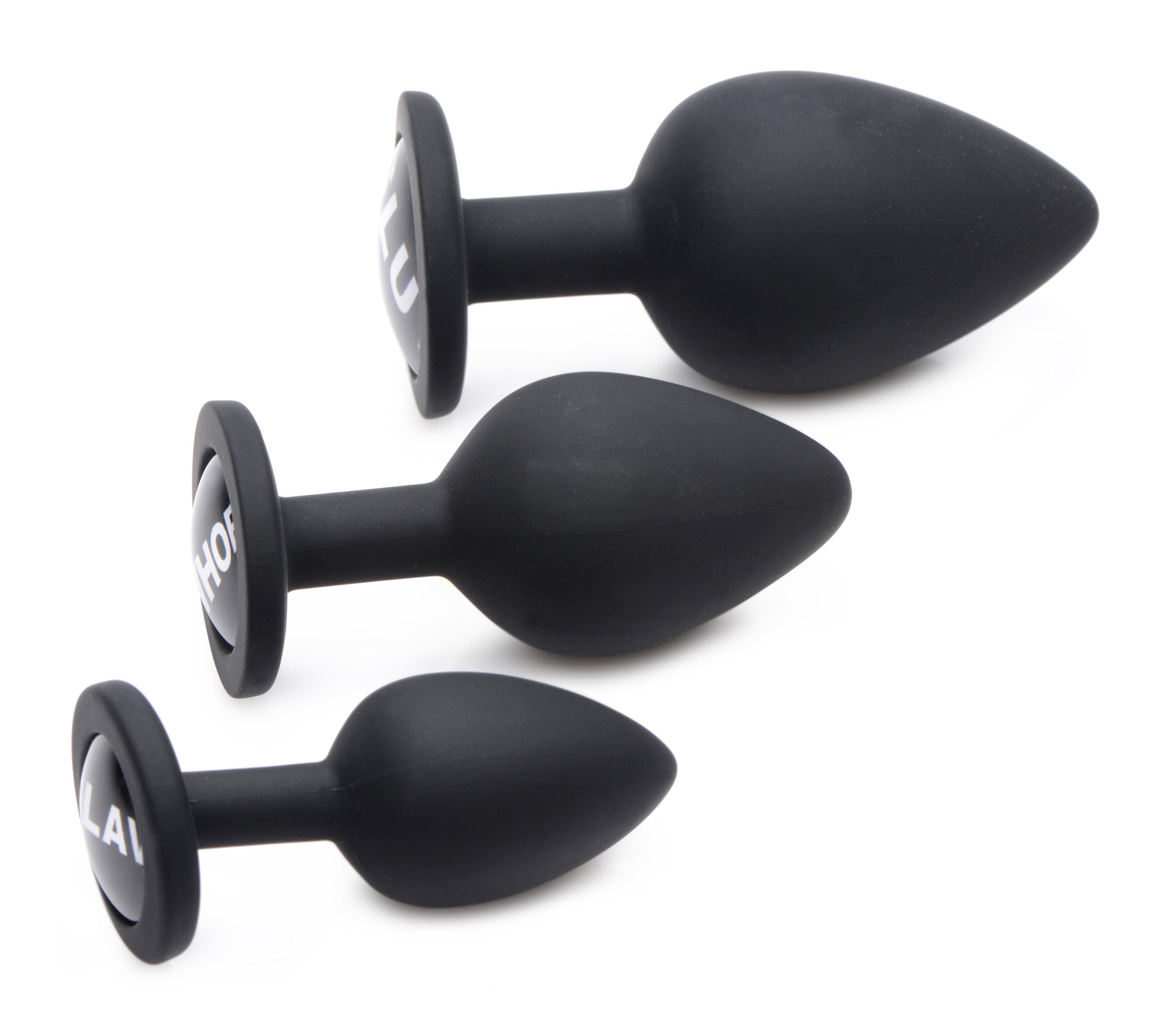 Master Series Dirty Words Anal Plug Set Black